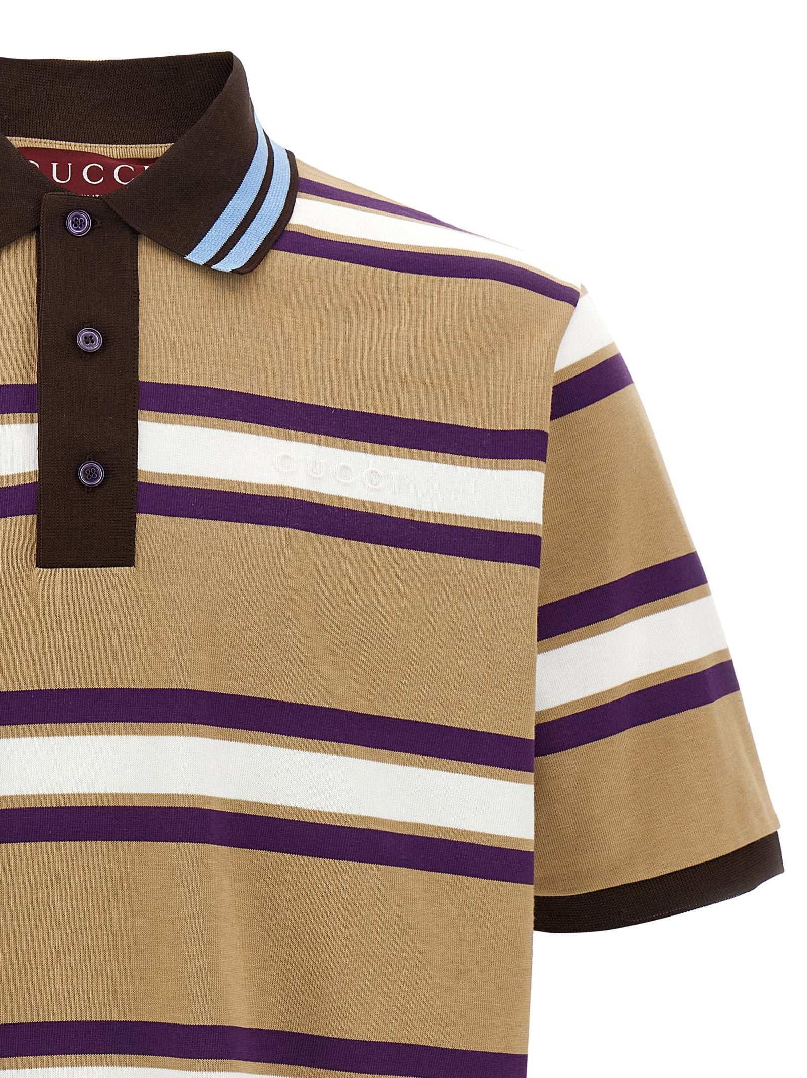 Gucci Men Embossed Logo Polo Shirt