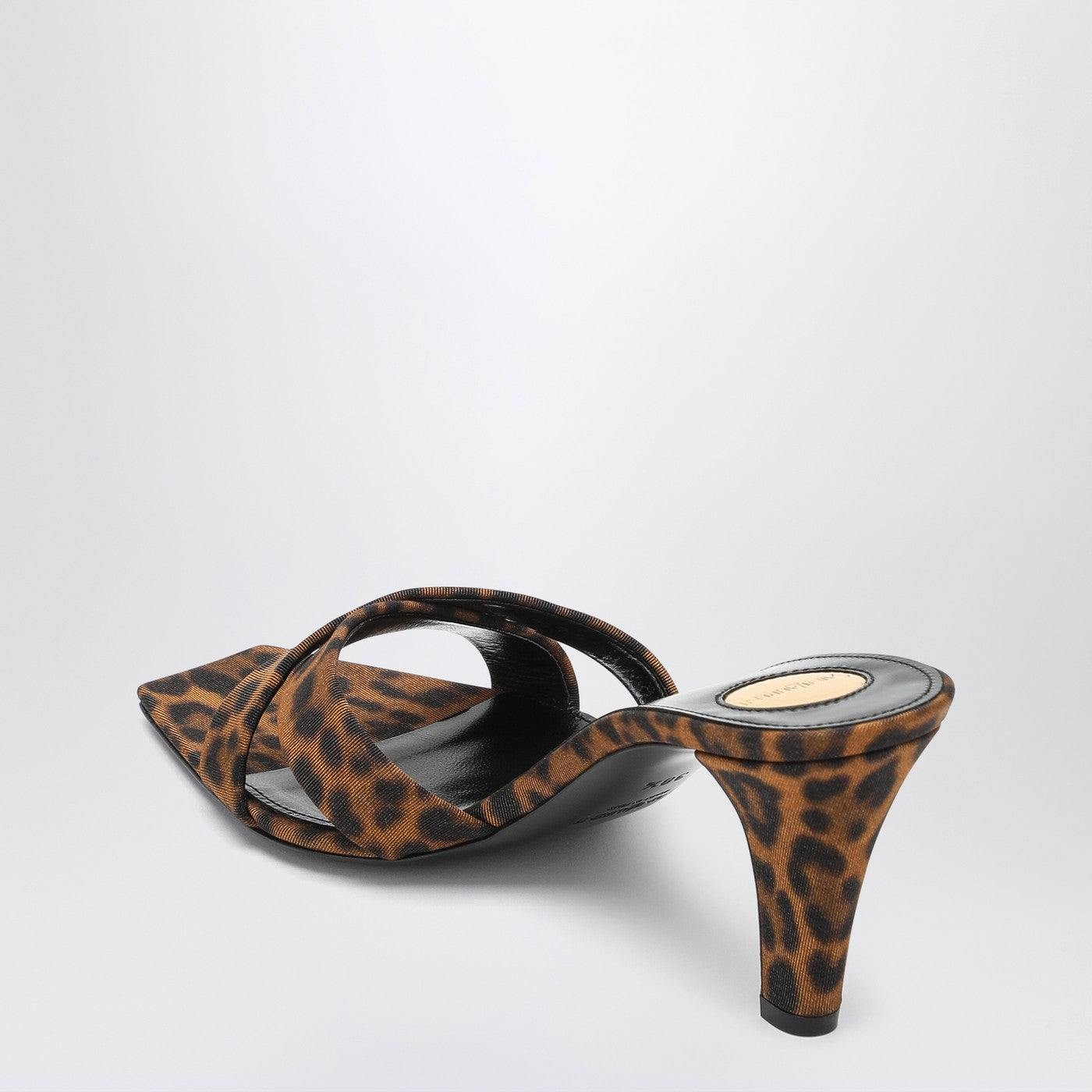 Saint Laurent Mule Jill In Gros-Grain Leopard Print Women