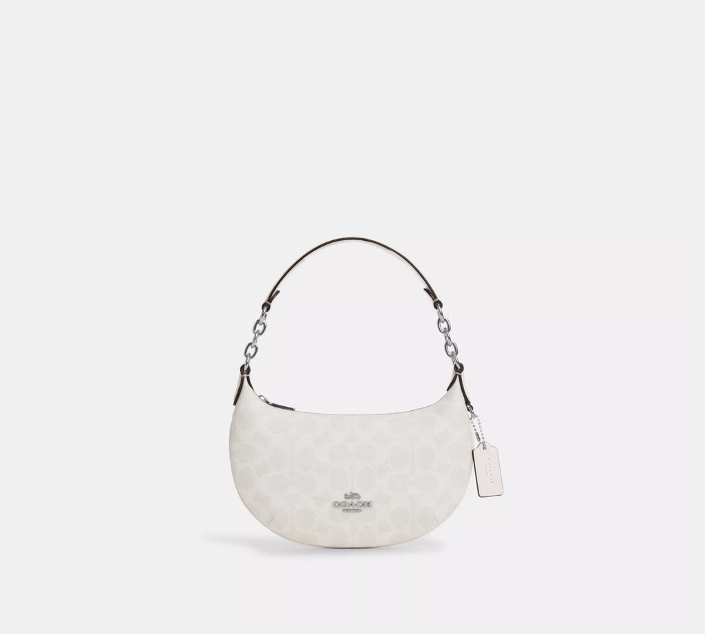 NWT Coach Signature Canvas & Leather Mini Payton Silver/Chalk