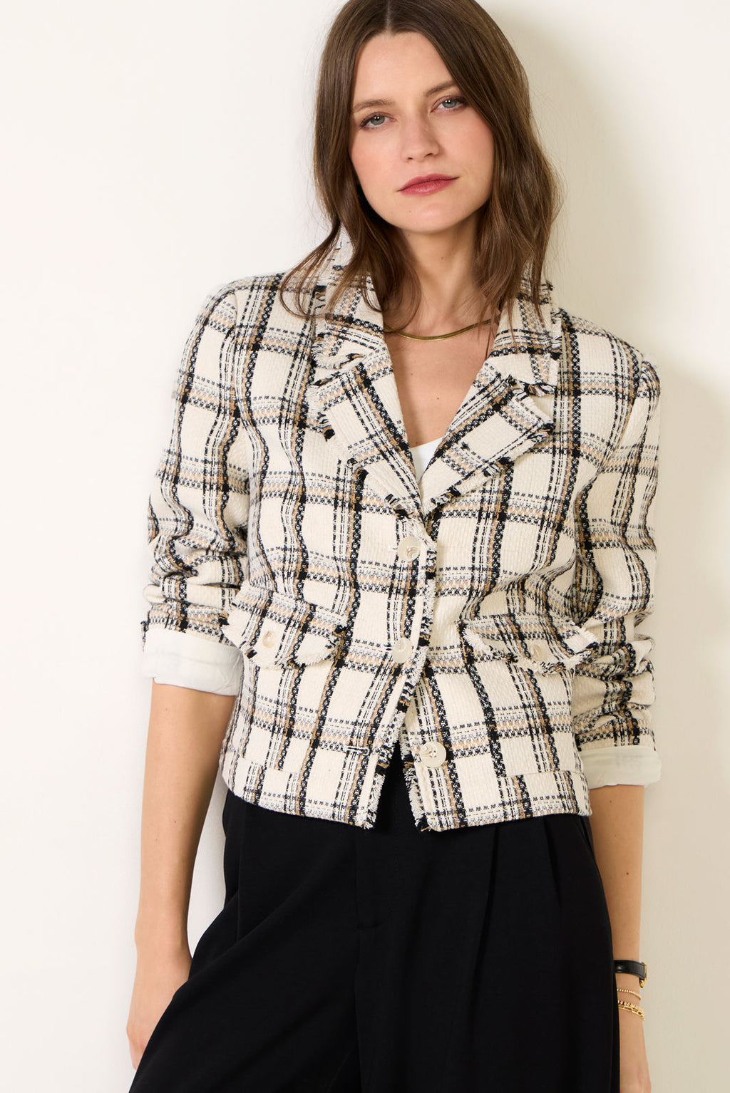 Women's Amy Raw Edge Plaid Jacket