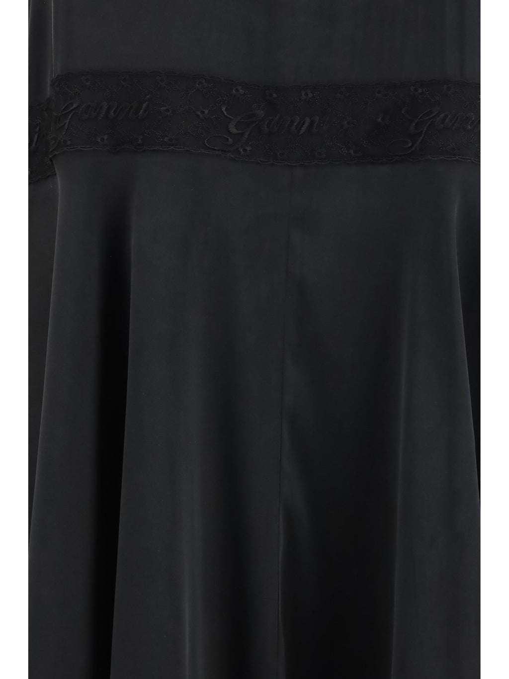 Ganni Women Silk Maxi Dress With Lace Details