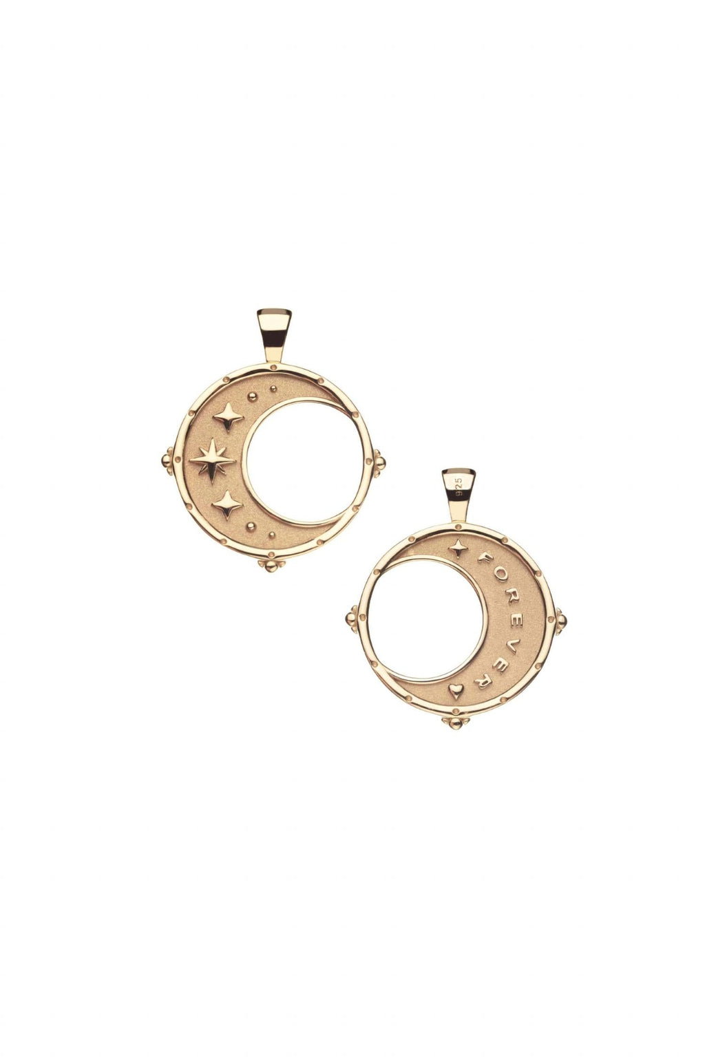 Women's Forever Moon And Back Pendant Necklace In Gold