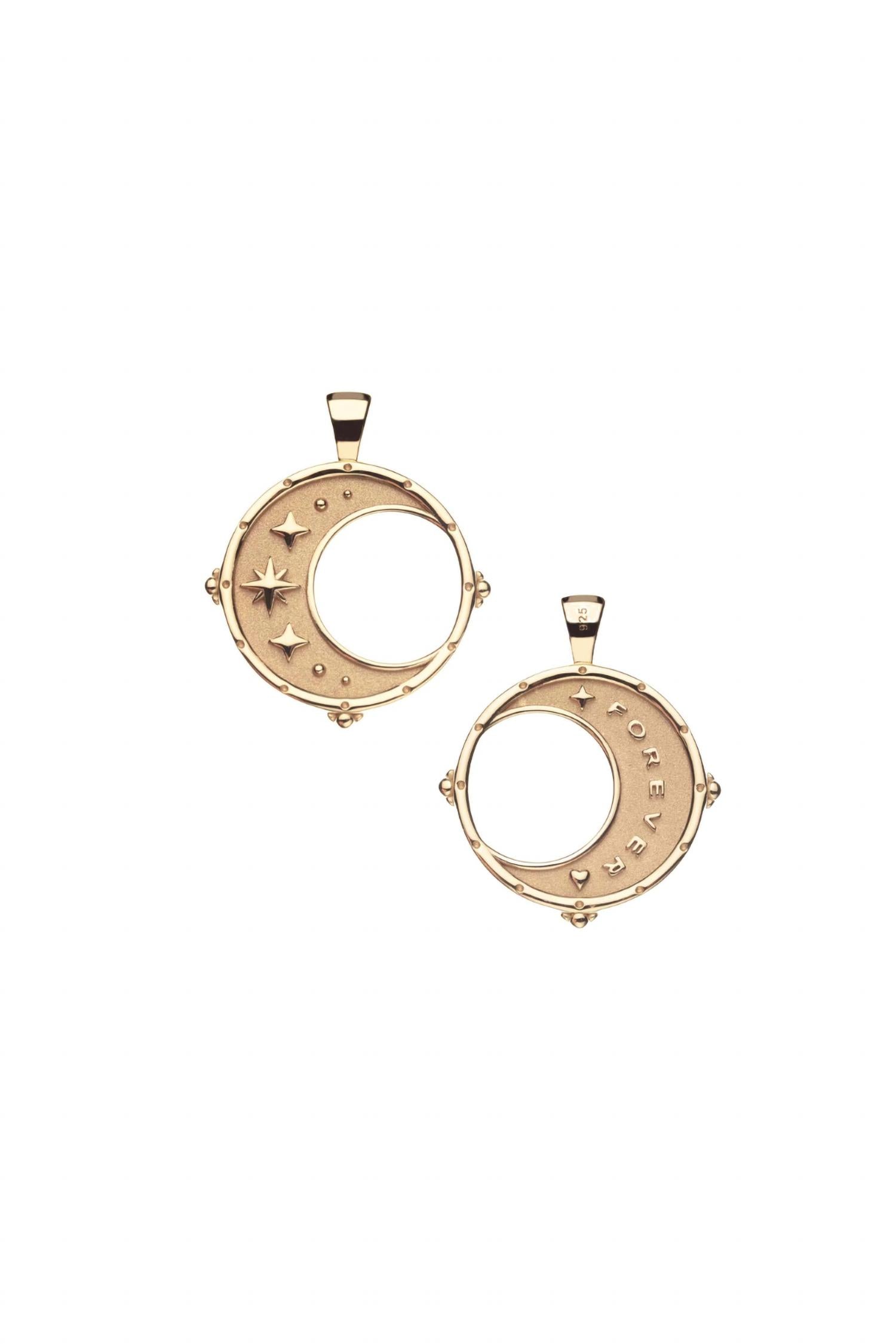 Women's Forever Moon And Back Pendant Necklace In Gold
