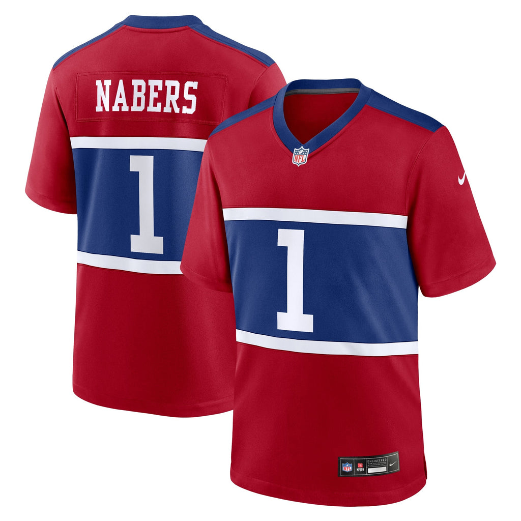 New York Giants Malik Nabers Century Red Alternate Game Jersey