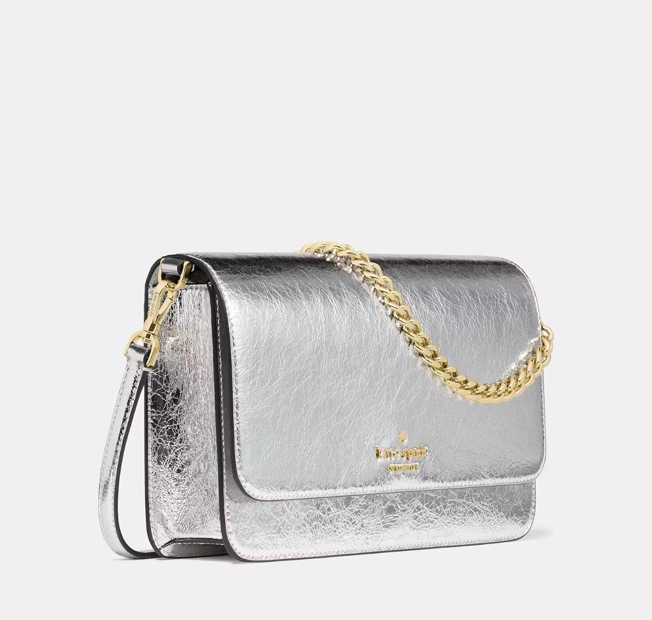 NWT Kate Spade Madison Willow Medium Convertible Crossbody Bag In Silver