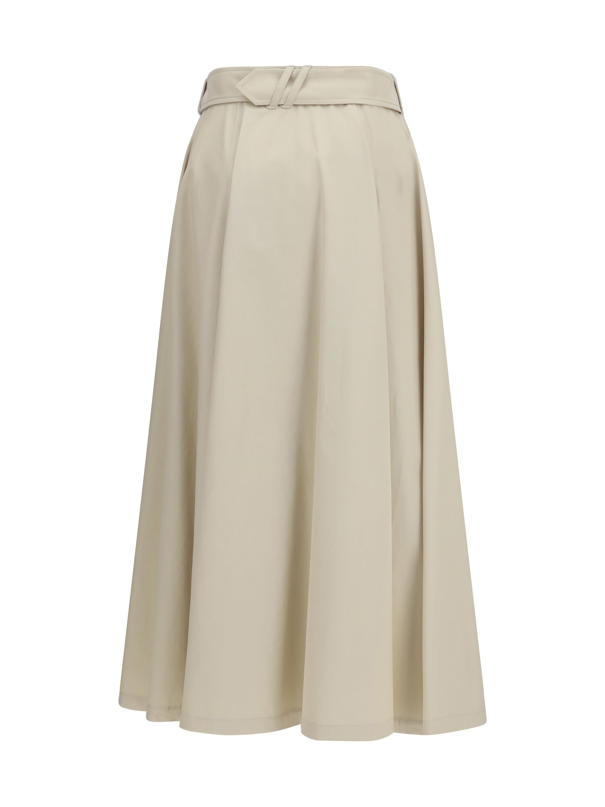 Burberry Women Midi Trench Skirt In Gabardine