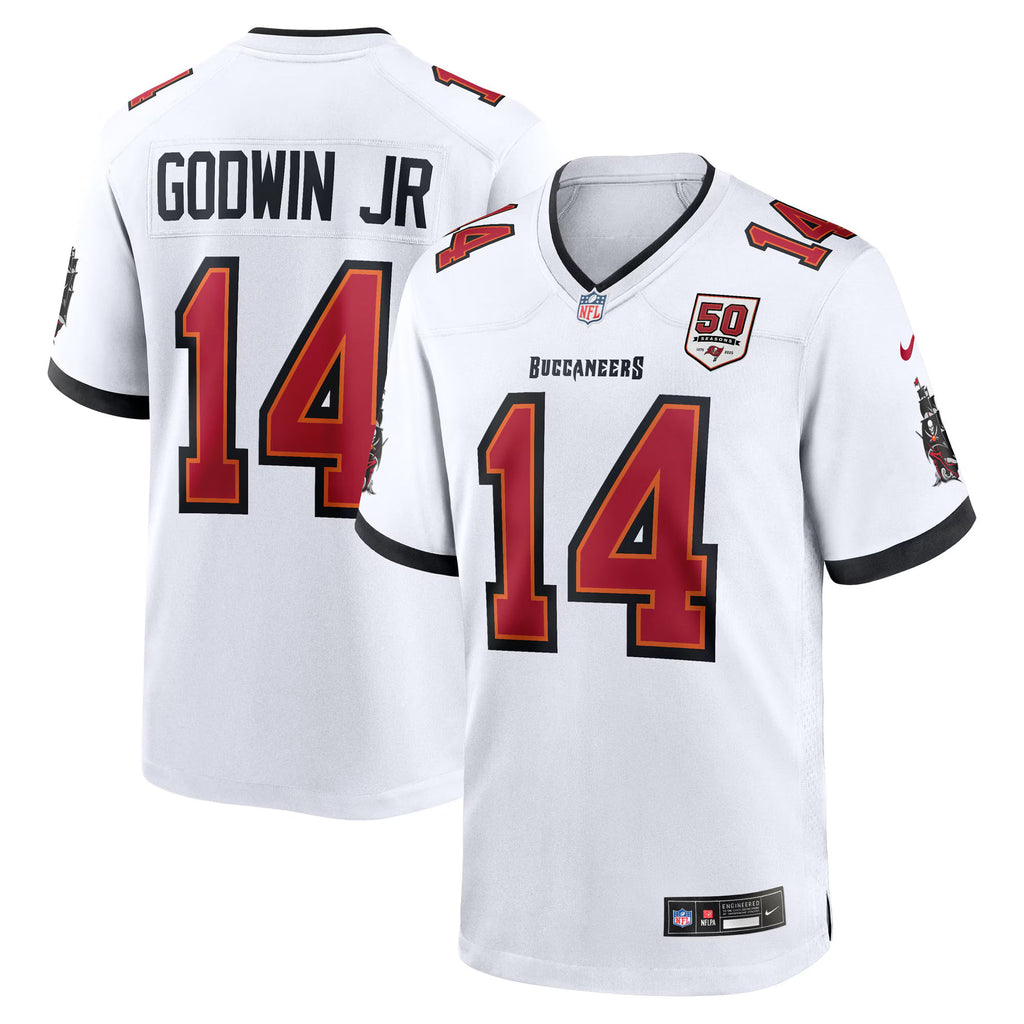 Tampa Bay Buccaneers Chris Godwin Jr. White 50th Season White Game Jersey