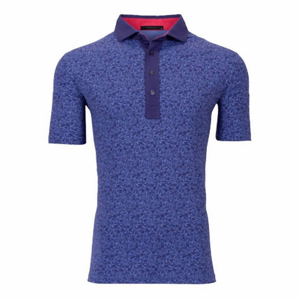 Men's Island Fever Polo Shirt In Floral Blue Purple
