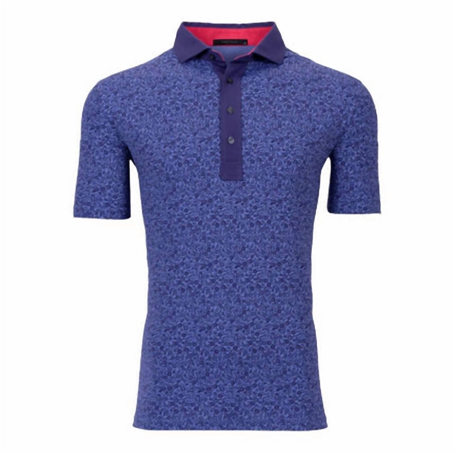 Men's Island Fever Polo Shirt In Floral Blue Purple
