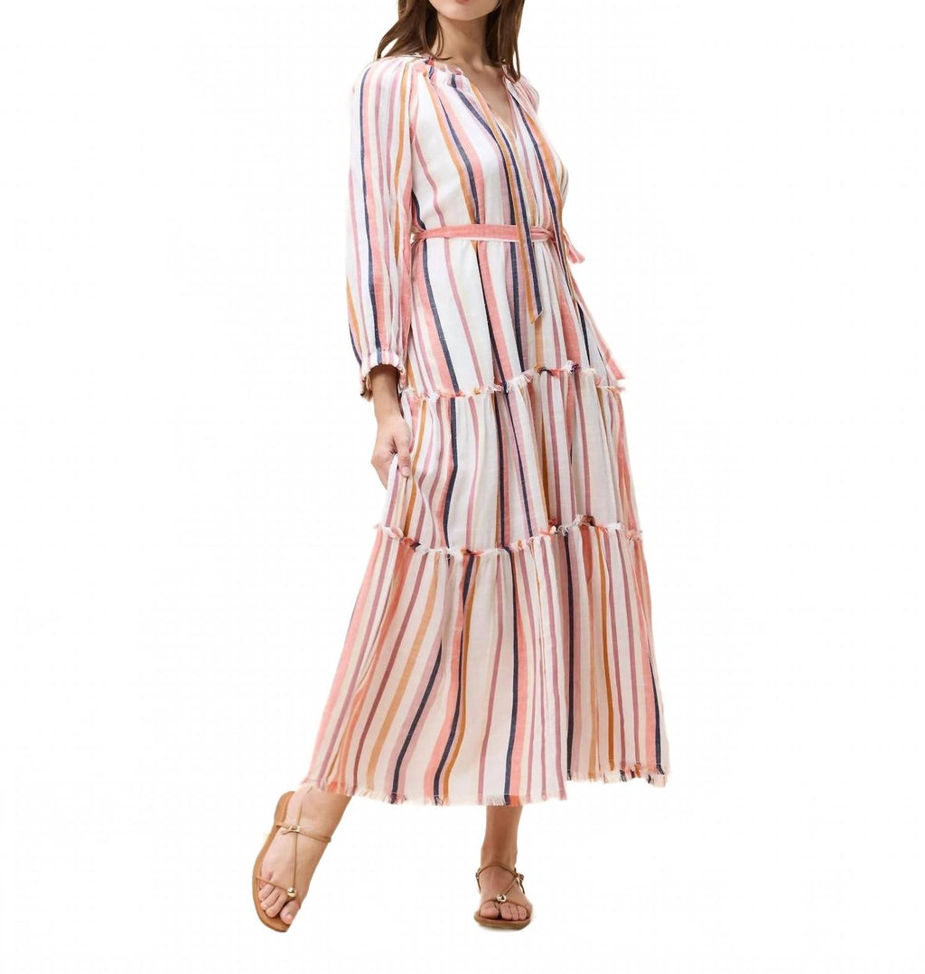 Wisteria Midi Dress In Ivory Multi