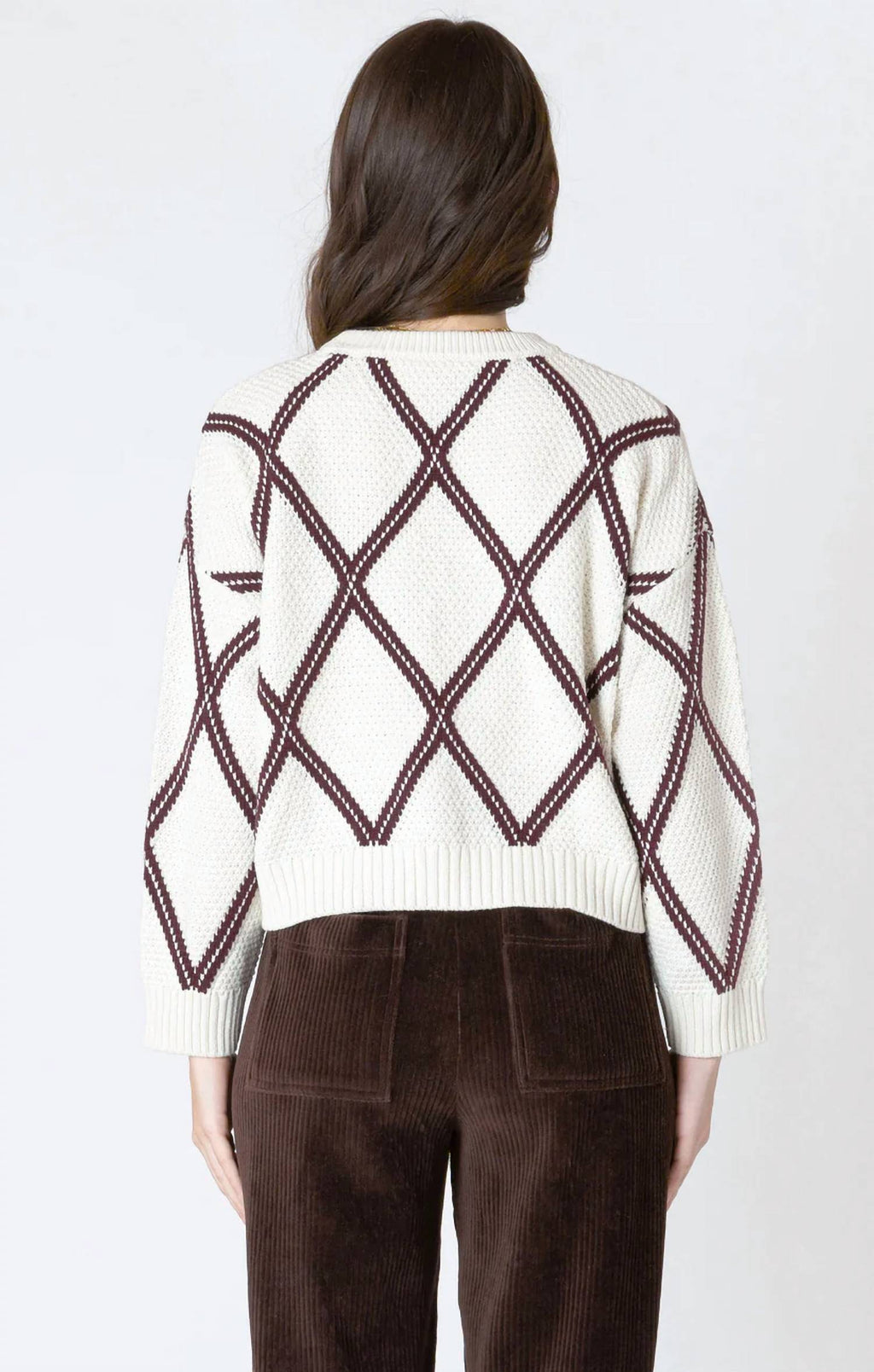 Diamond Check Sweater In White