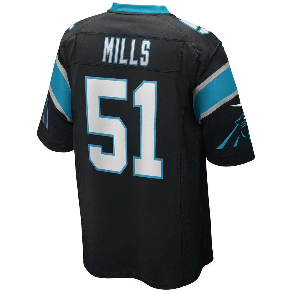 Carolina Panthers Sam Mills Black Game Retired Player Jersey