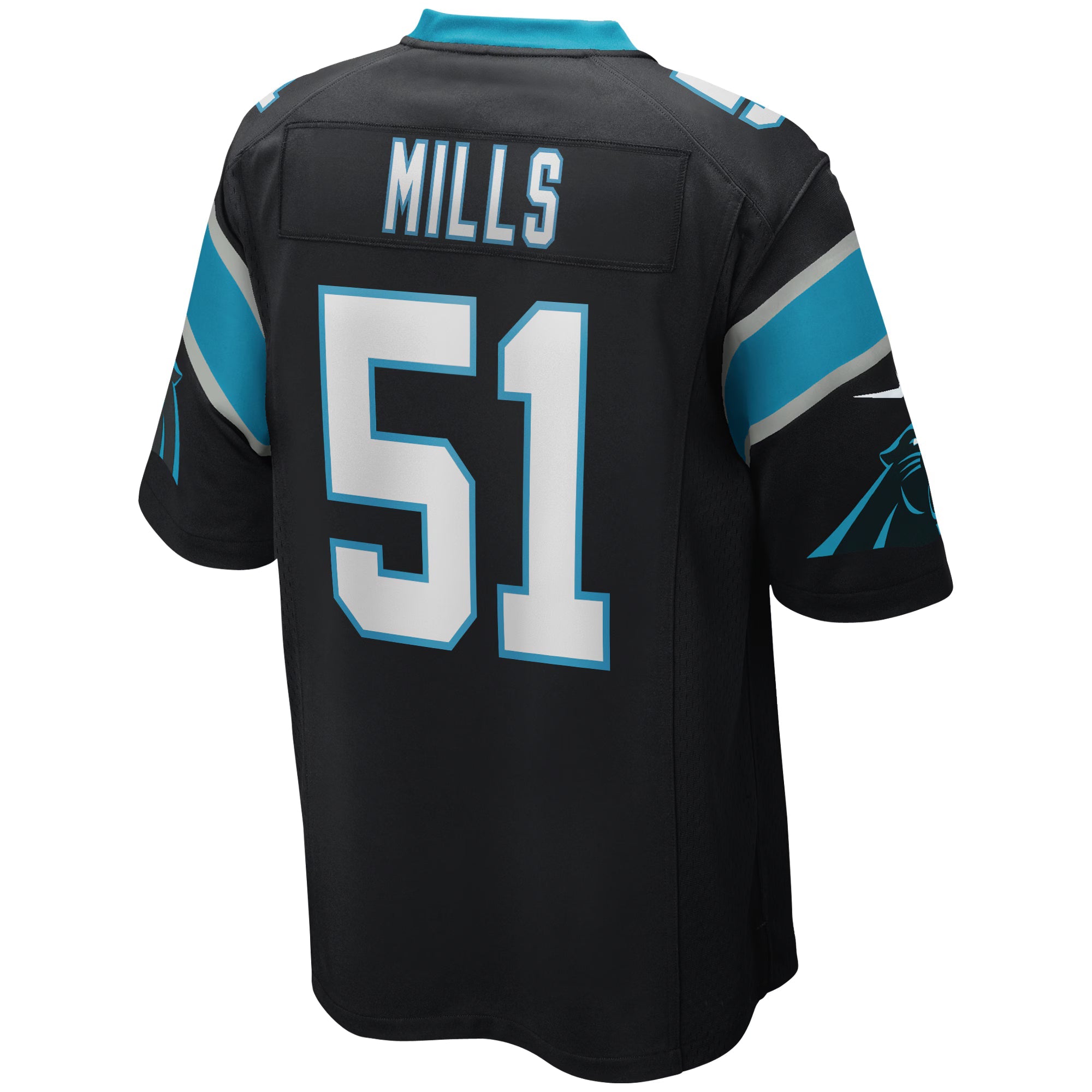 Carolina Panthers Sam Mills Black Game Retired Player Jersey