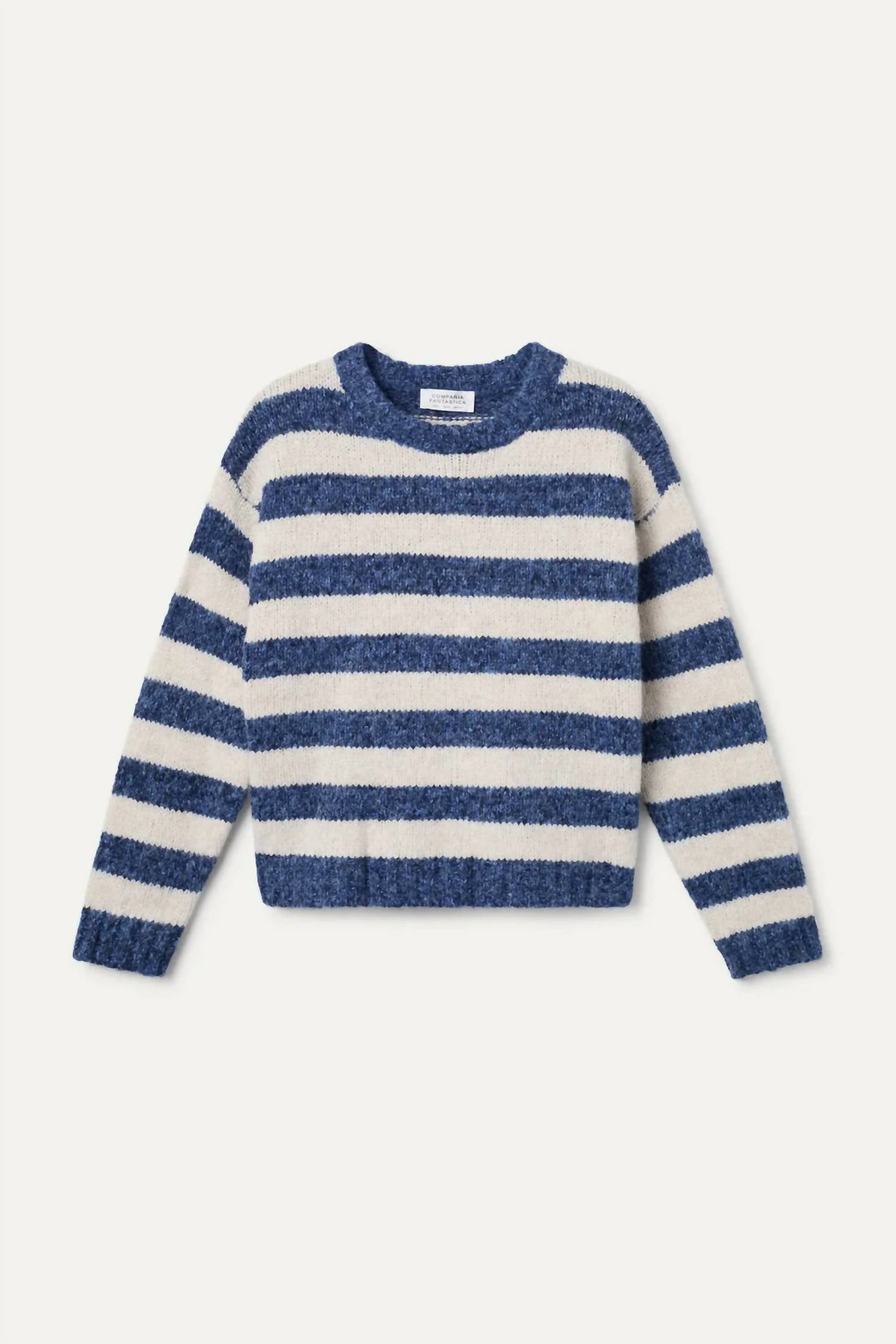 Rugby Stripe Sweater In Blue