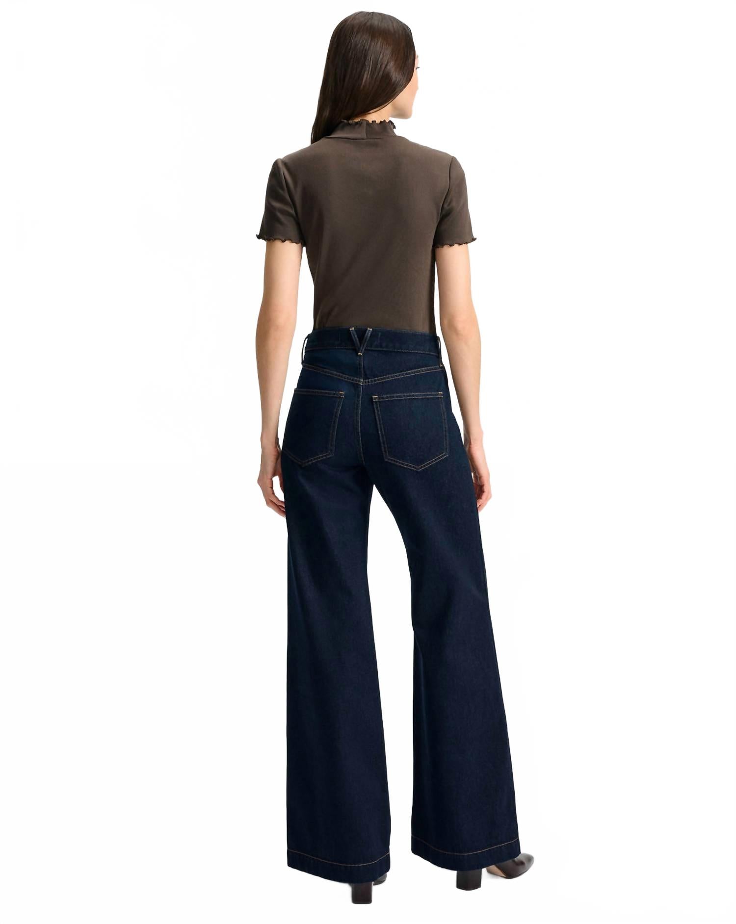 Kasey Mid Rise Wide Leg Jean In Indigo Rinse