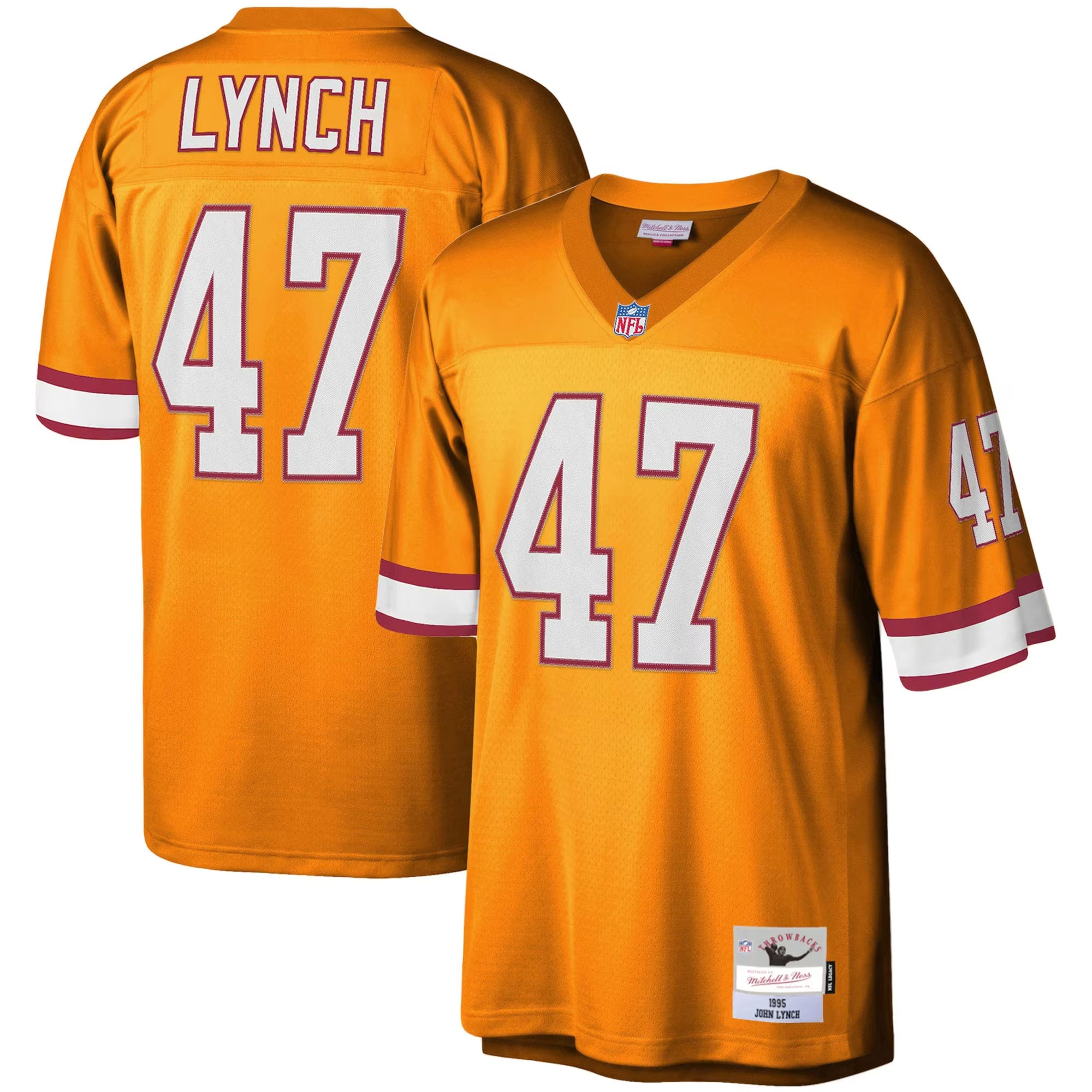 Tampa Bay Buccaneers John Lynch Mitchell & Ness Orange Big & Tall 1995 Legacy Retired Player Jersey
