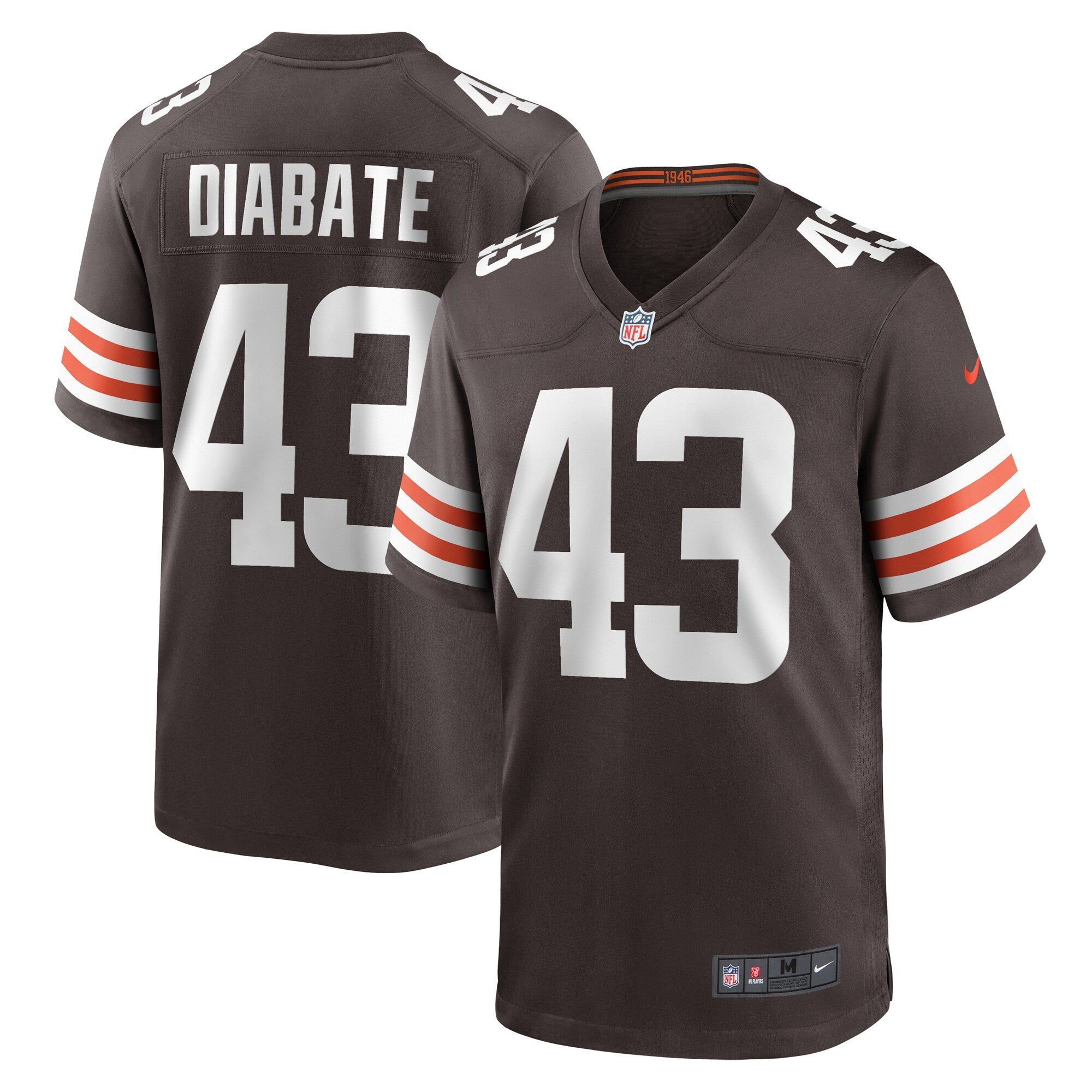 Cleveland Browns Mohamoud Diabate Brown Team Game Jersey