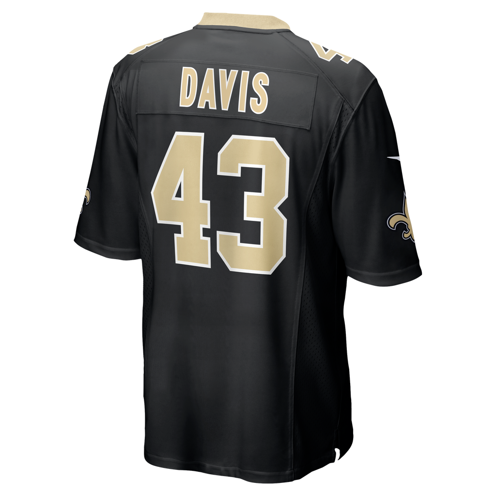 New Orleans Saints Michael Davis Black Team Game Jersey