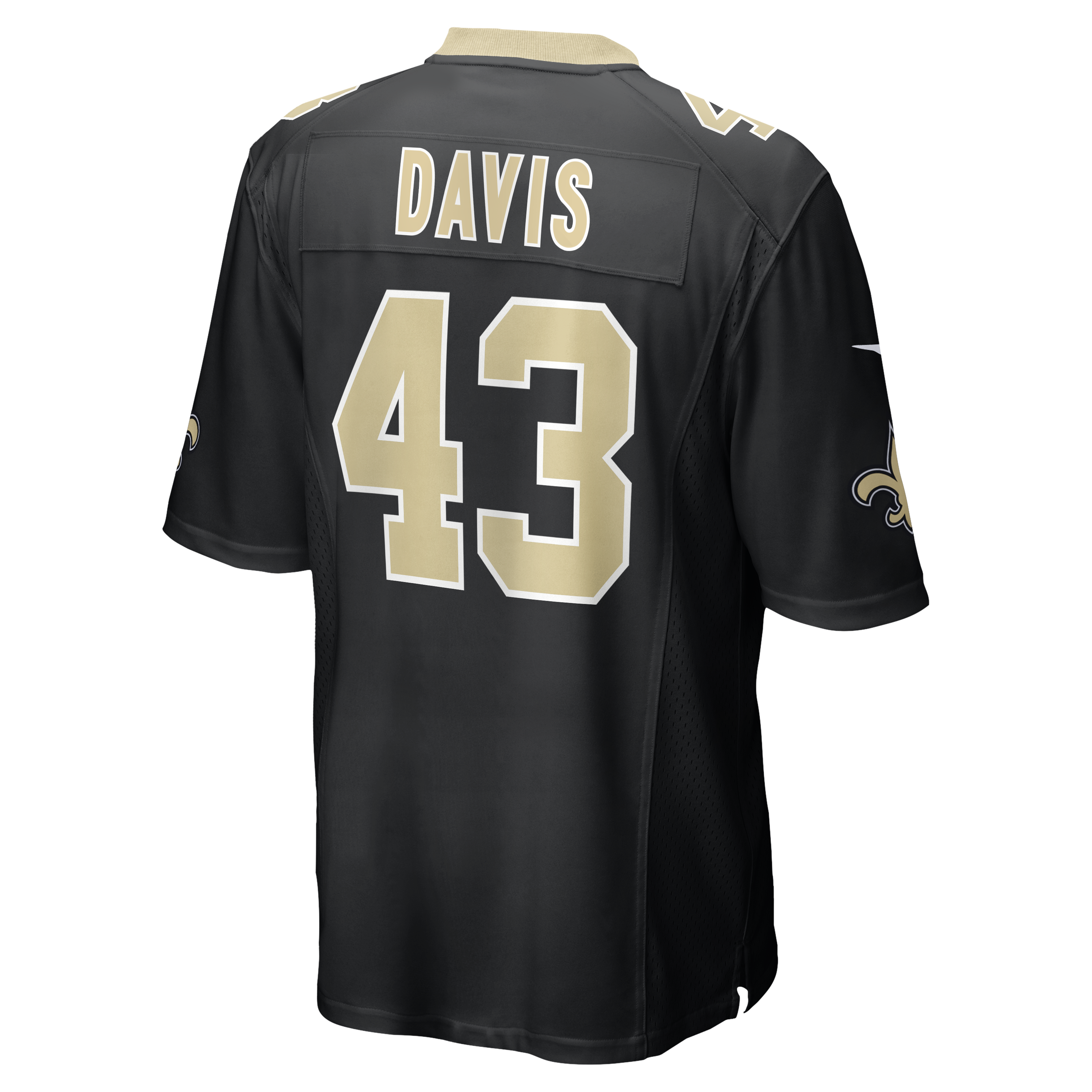 New Orleans Saints Michael Davis Black Team Game Jersey