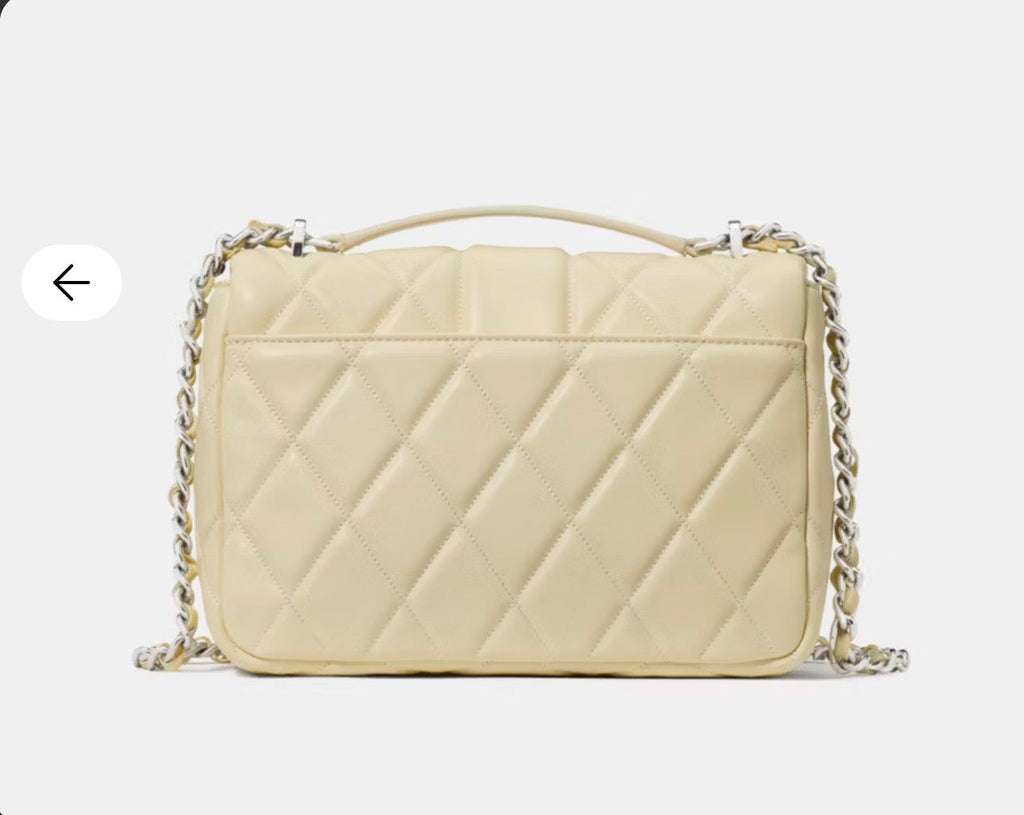 NWT Kate Spade Carey Quilted Leather Small Flap Crossbody Bag Lemon Fondant