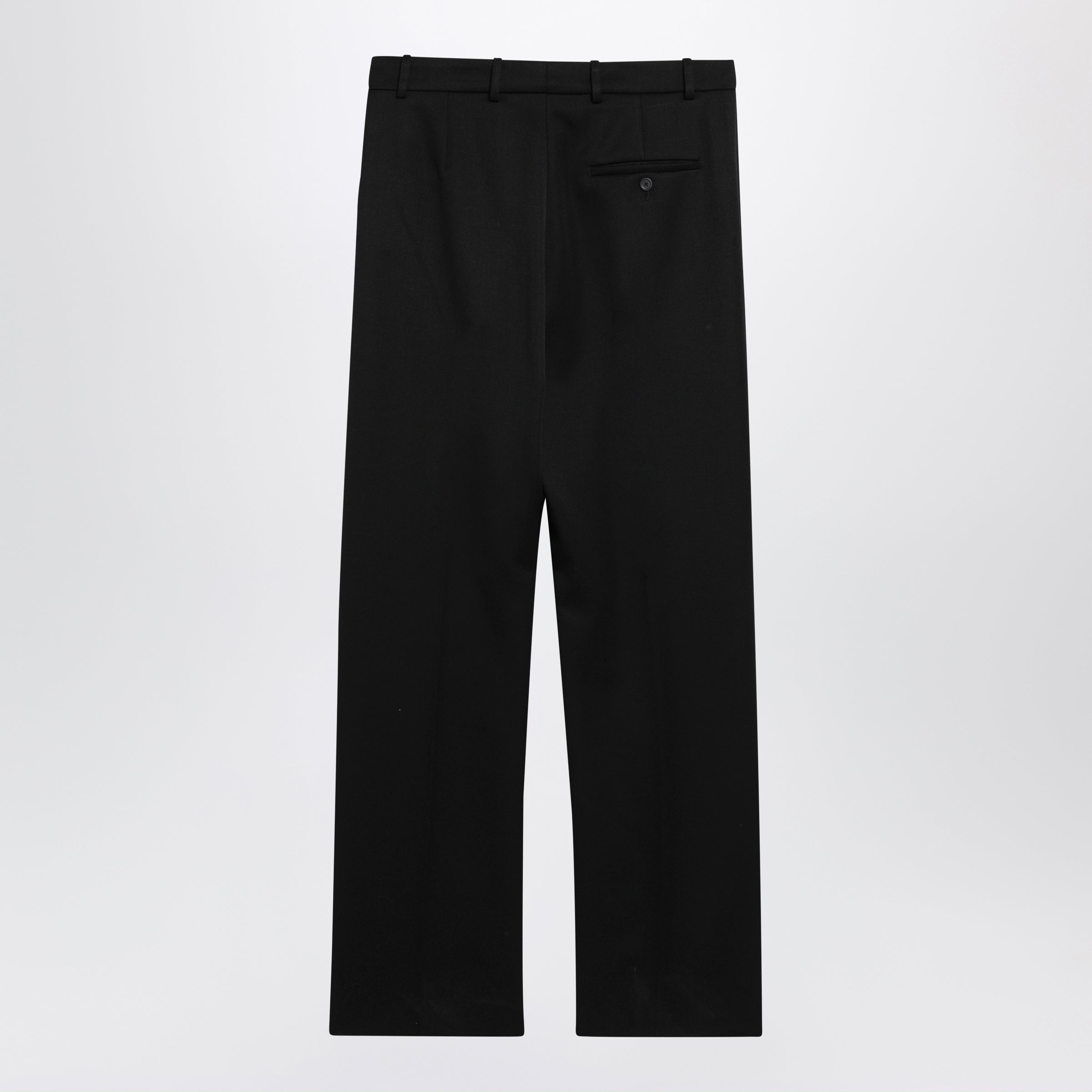 Balenciaga Too Far Tailored Trousers In Dry Wool, Black Men