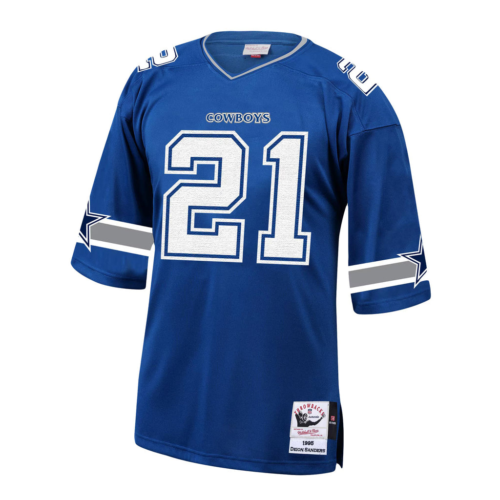 Dallas Cowboys 1996 Deion Sanders Mitchell & Ness Royal Authentic Throwback Retired Player Jersey