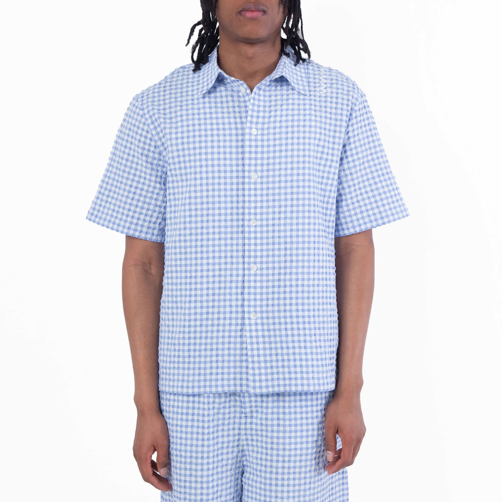 Marni Seersucker Short-Sleeved Checked Shirt