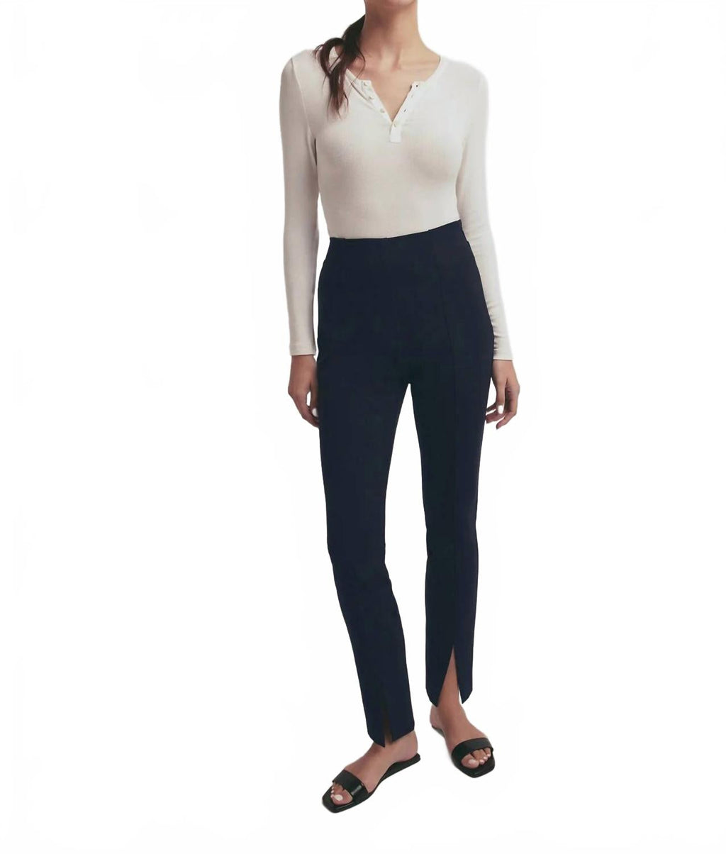 Henley Ribbed Long Sleeve Shirt In White