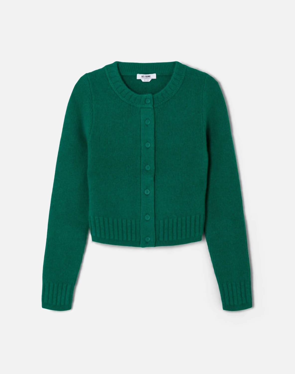 Baby Crew Cardigan In Grass Green