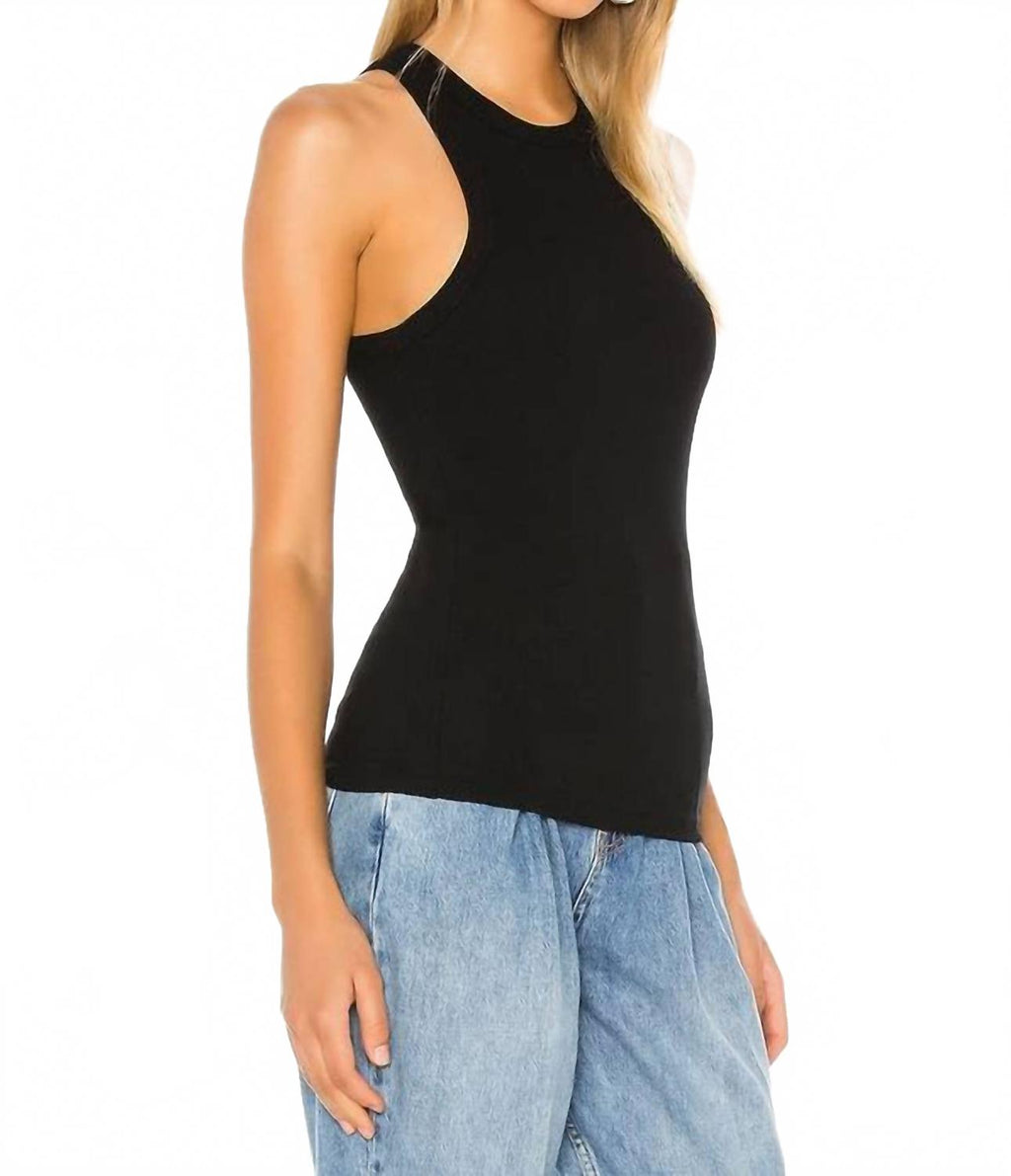 Eva Crewneck Tank Top In Black