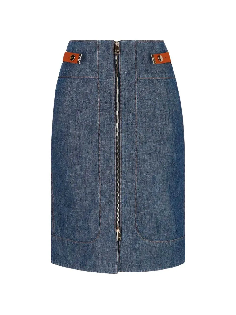 Fendi Women `Chambray` Denim Skirt