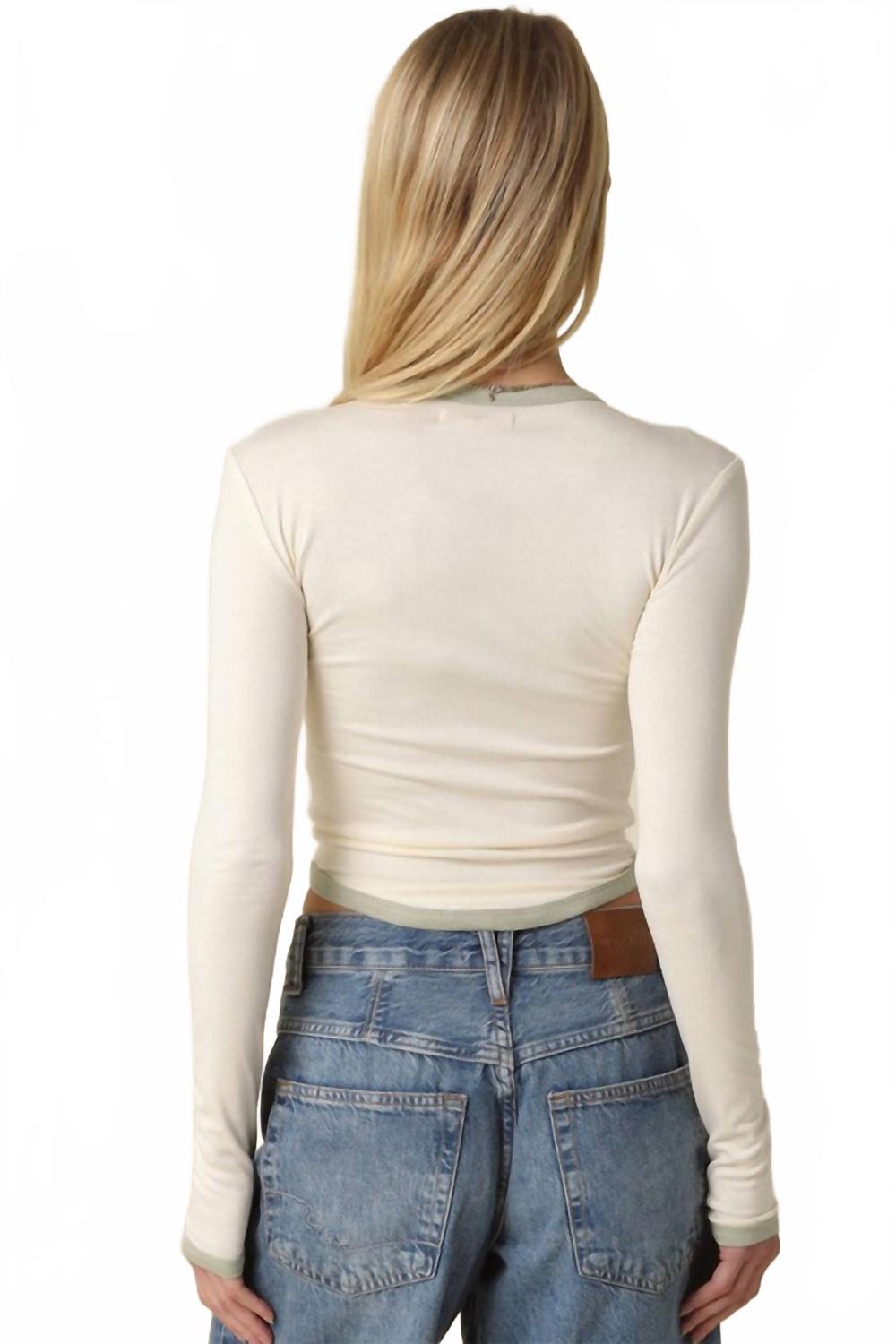 Kendall Long Sleeve Top In Beige
