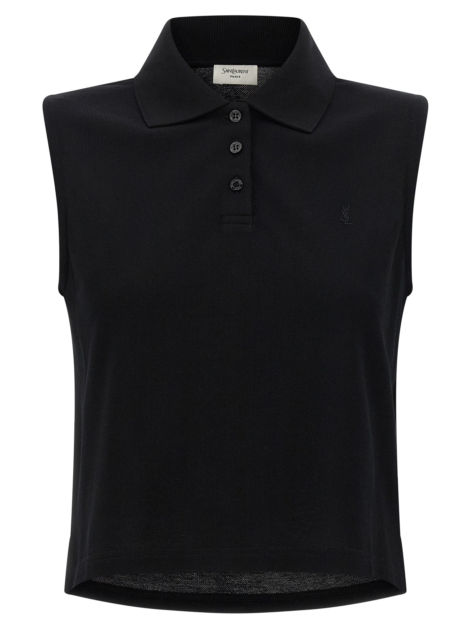 Saint Laurent Women 'Cassandre' Embroidered Polo Shirt