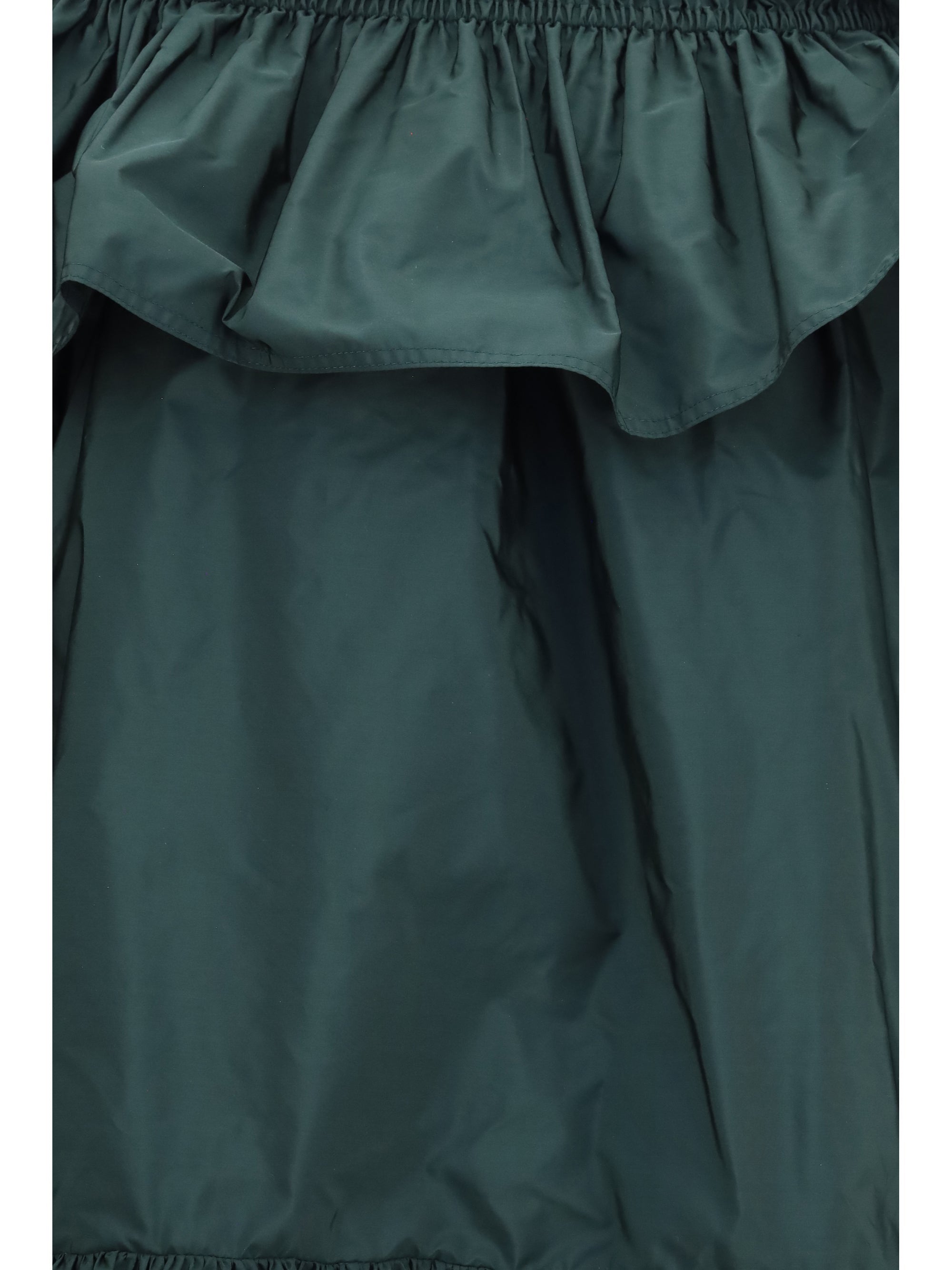 Saint Laurent Women Ruffled Nylon Poplin Dress