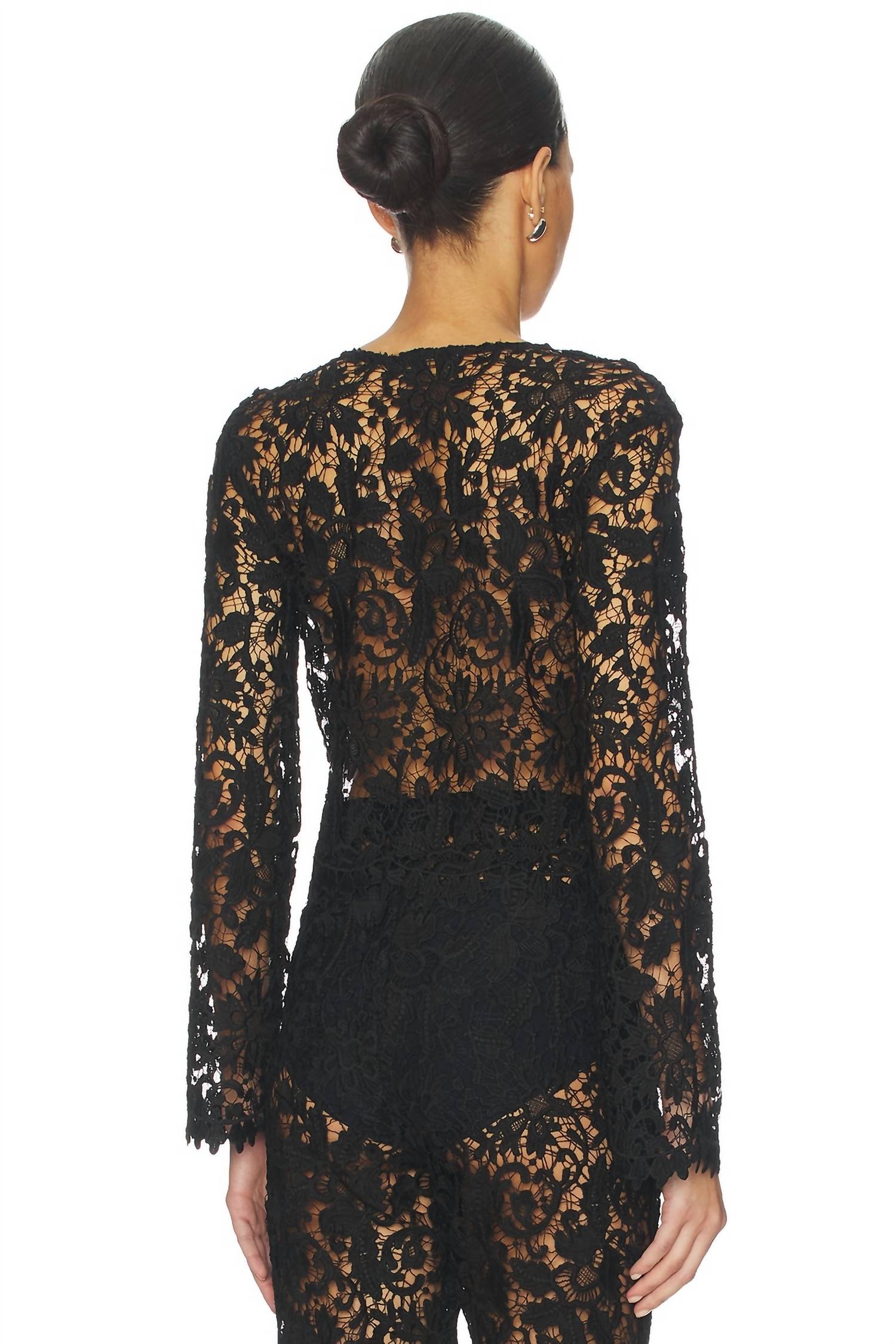 Coco Lace Cardigan In Black