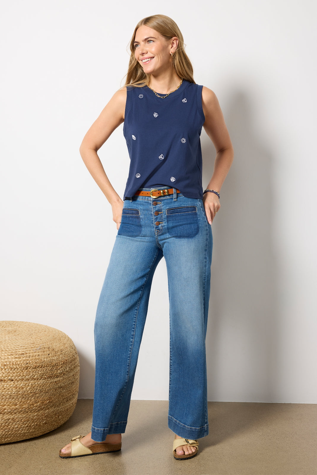 Women's Jayla Embroidered Muscle Top