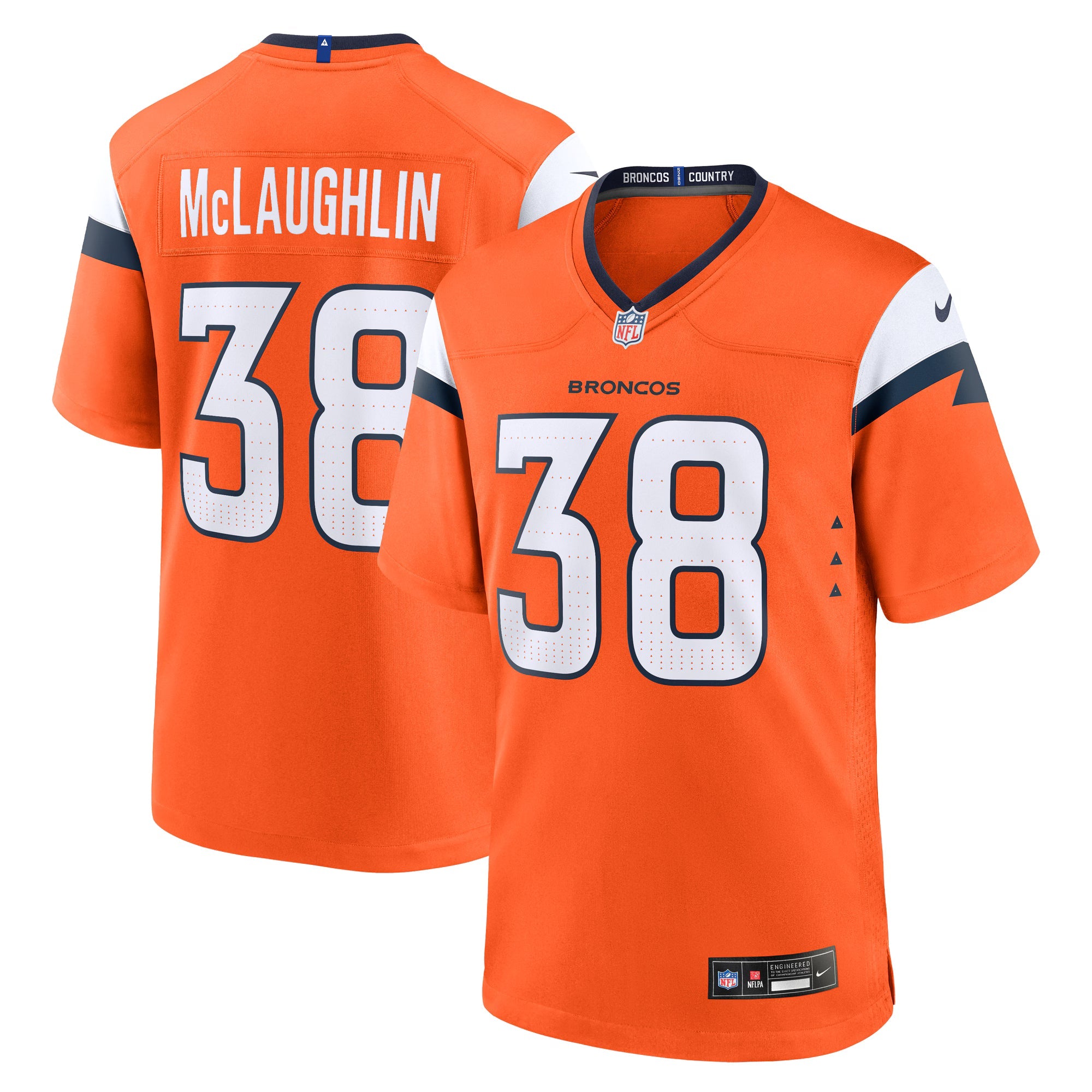 Denver Broncos Jaleel McLaughlin Orange Team Game Jersey