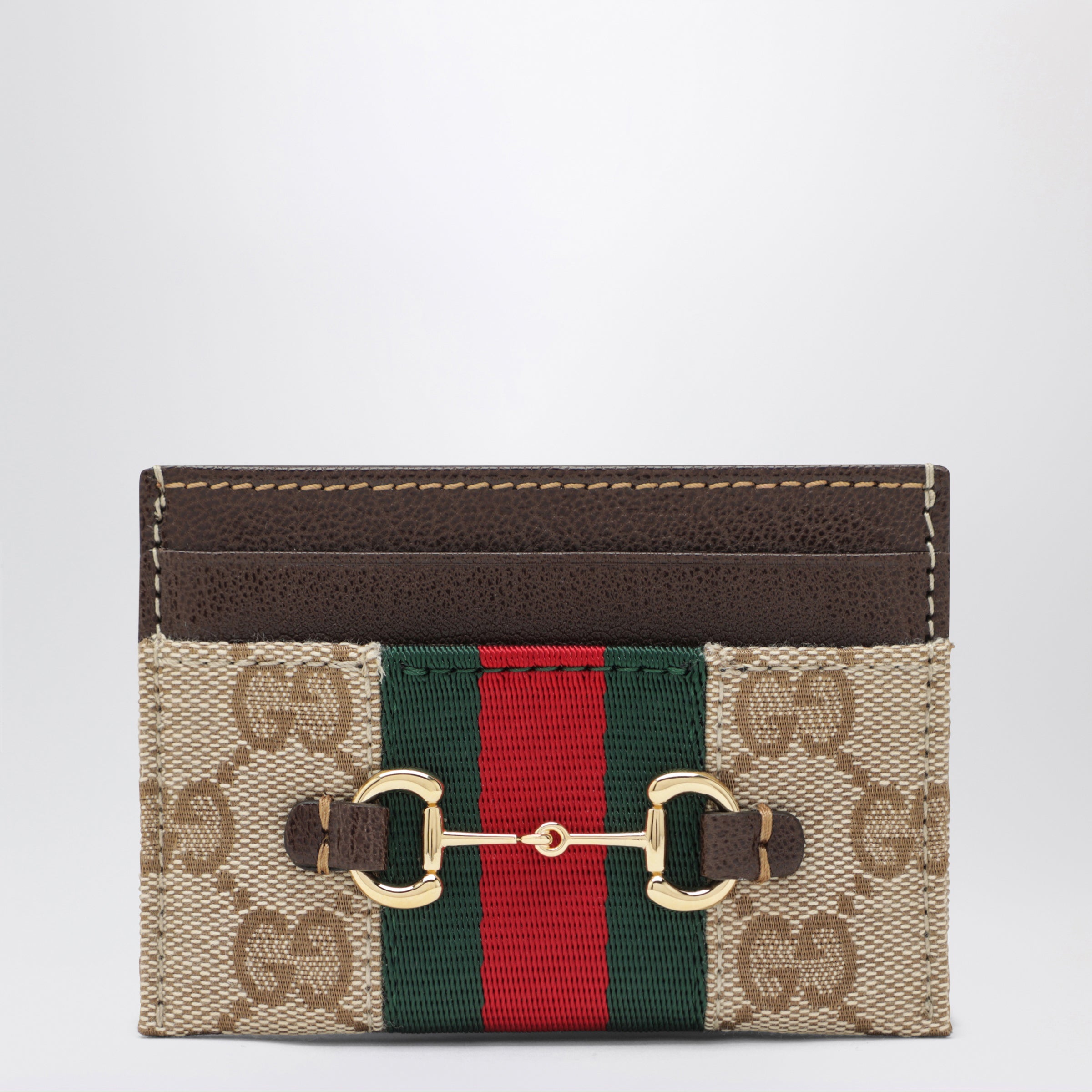 Gucci Gg Canvas Card Holder With Horsebit Detail Women