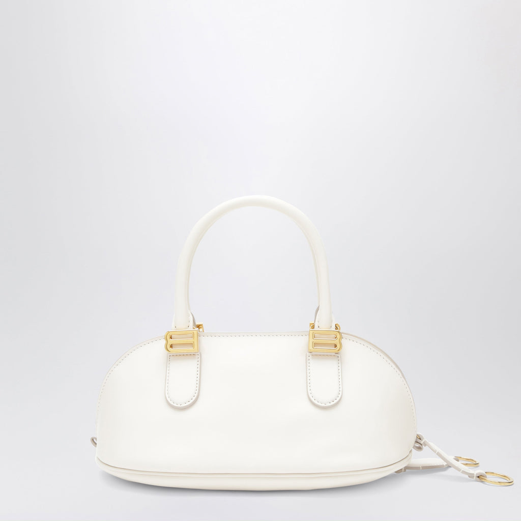 Balenciaga Cream Leather Bolero Mini Bowling Bag Women