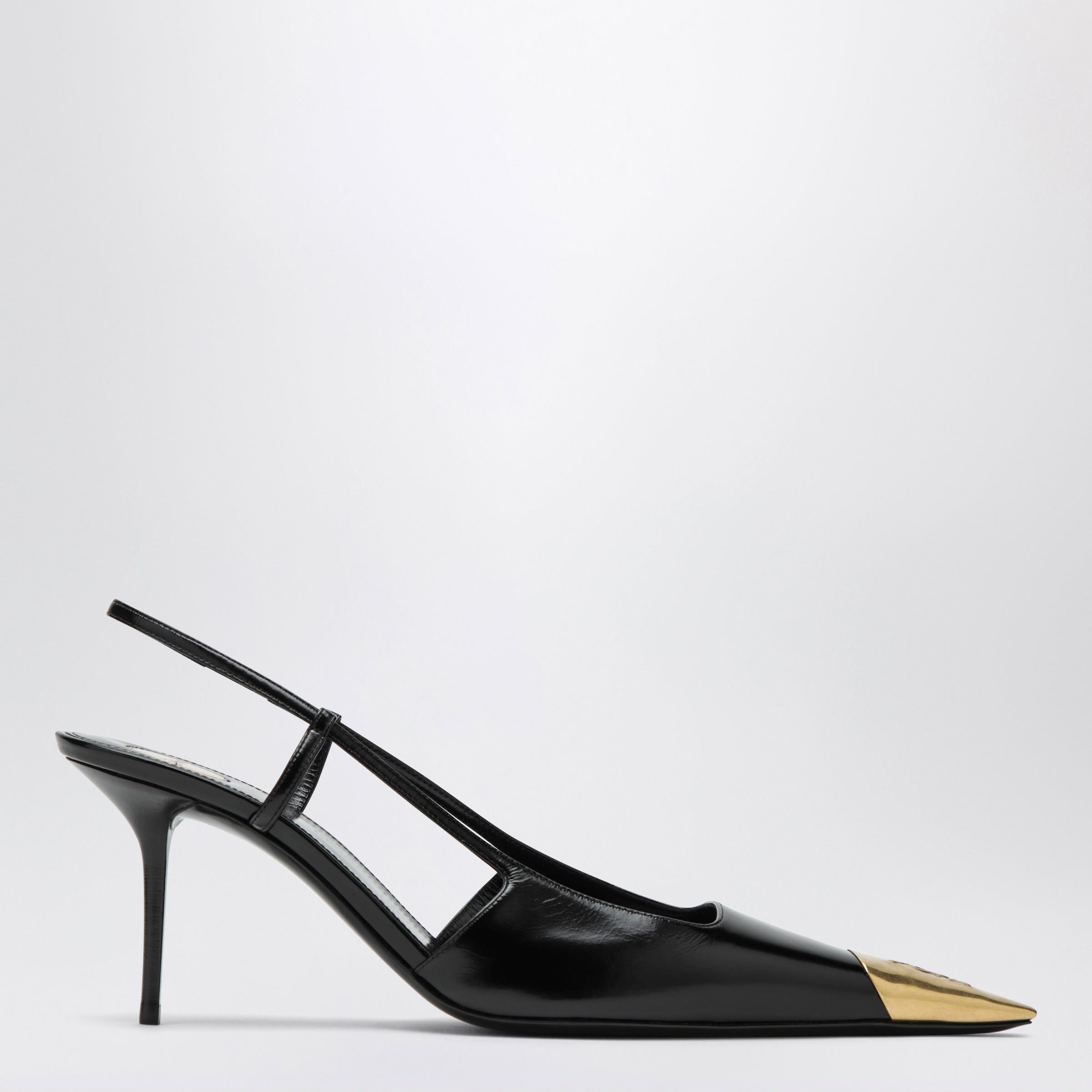 Saint Laurent Jeanne Slingback Pumps In Smooth Black Leather Women