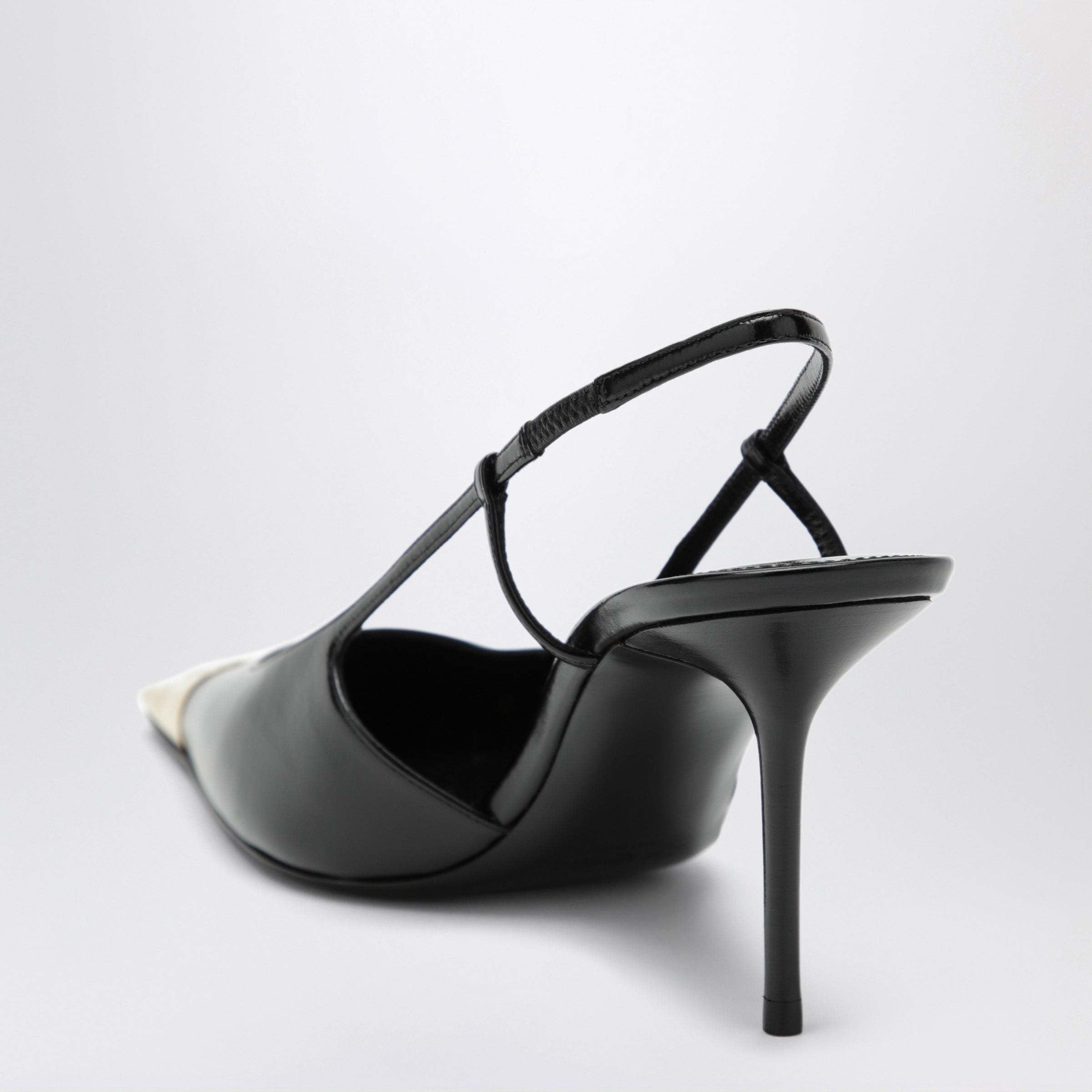 Saint Laurent Jeanne Slingback Pumps In Smooth Black Leather Women