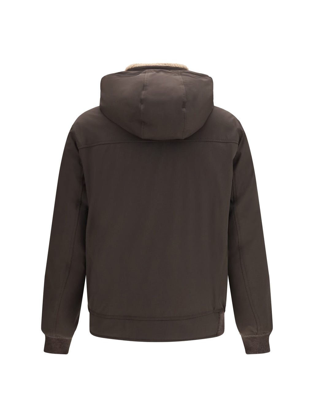Brunello Cucinelli Men Nylon Down Jacket With Removable Hood