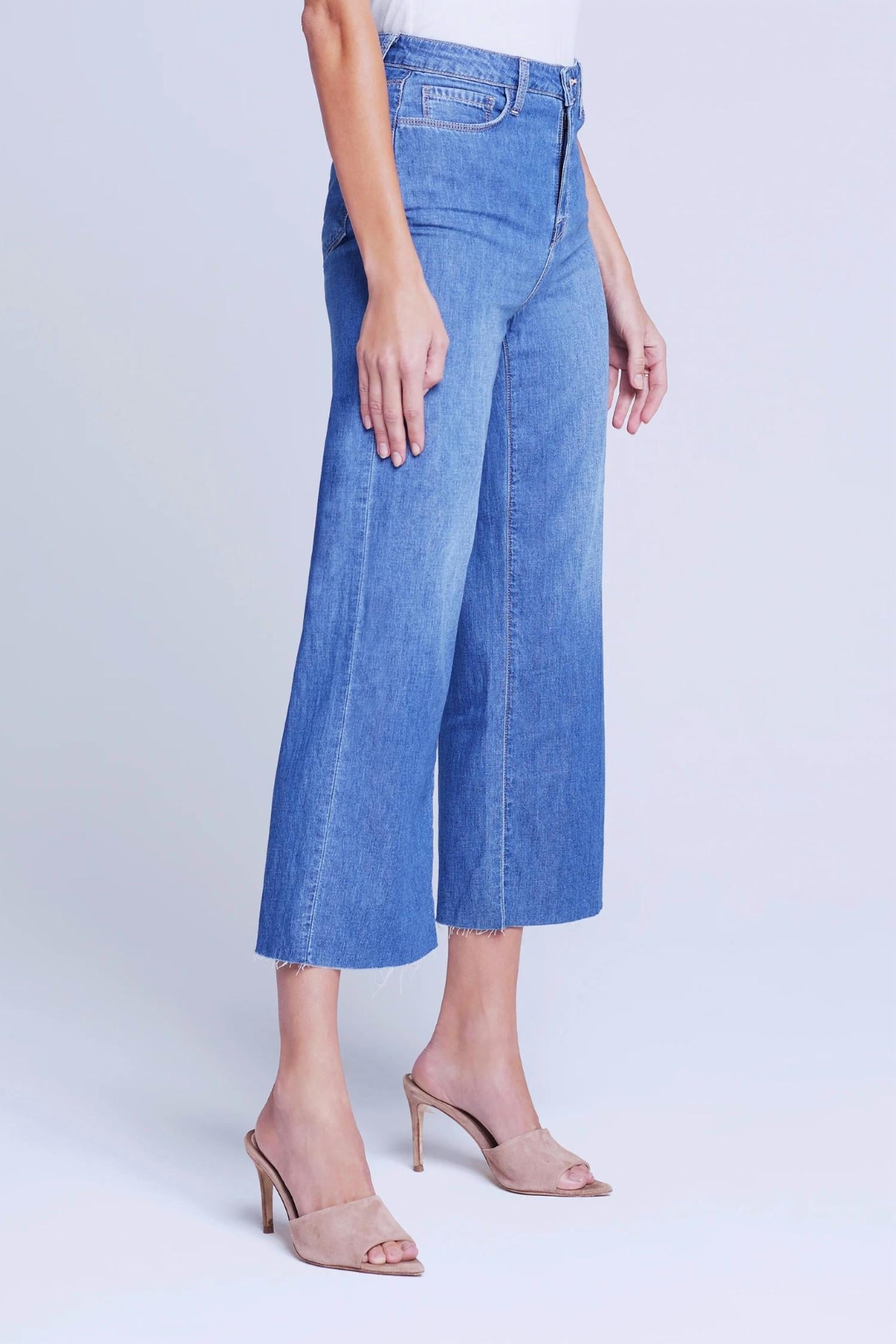 Danica High Rise Cropped Wide Leg Jean In Reno
