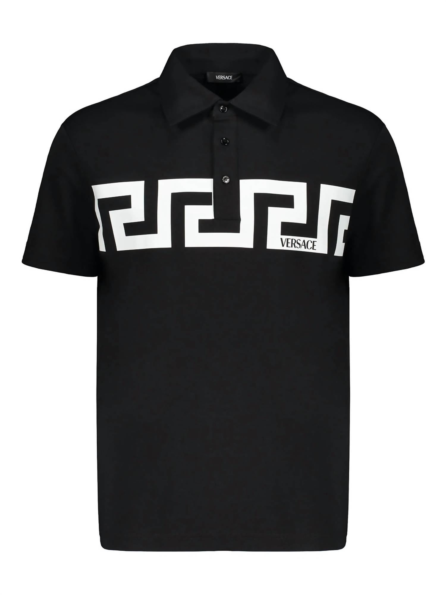 Men's Short Sleeve Cotton Polo Shirt In Black