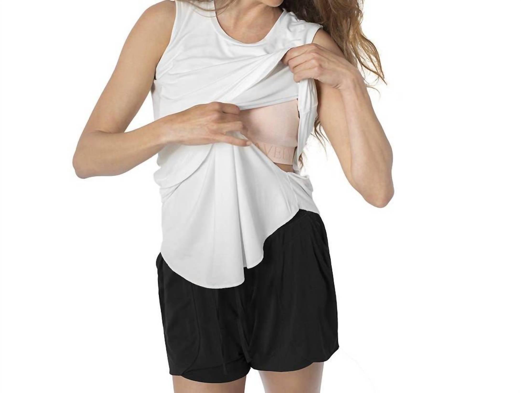 Bamboo Nursing & Maternity Tank Top In White