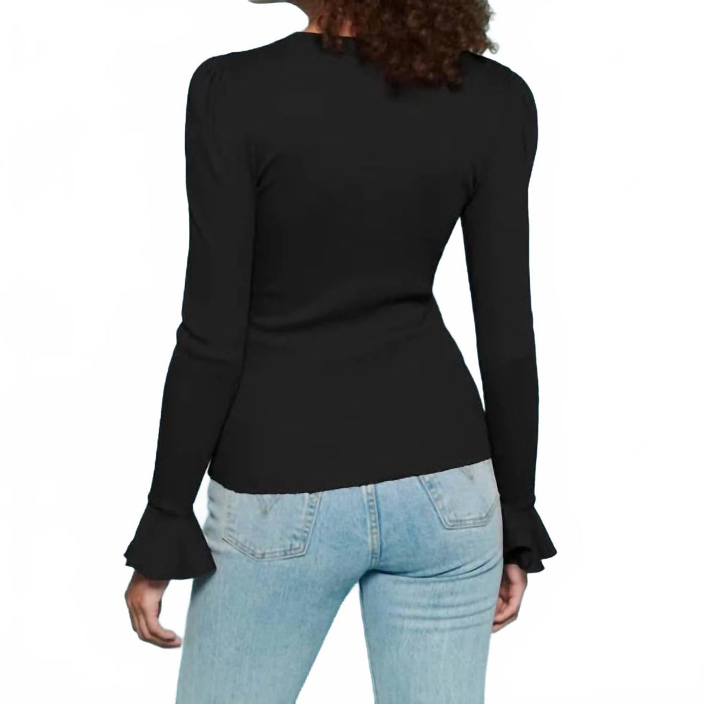 Silvia Long Sleeve Tee In Jet Black