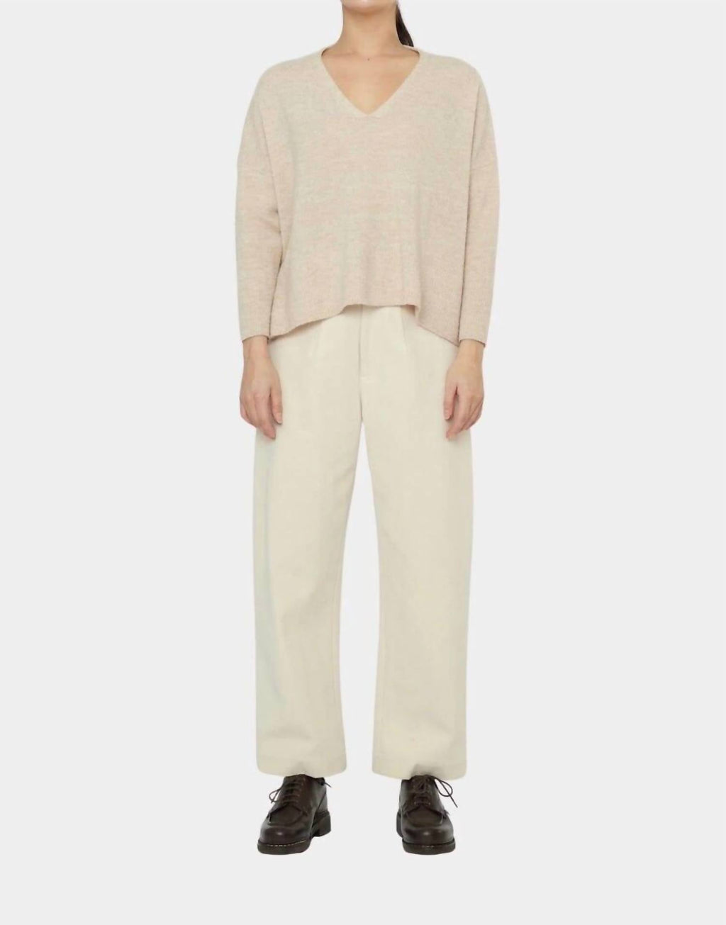Signature Curve Legged Trousers In Off White
