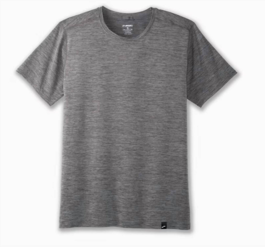 Luxe Short Sleeve Tee In Heather Charcoal