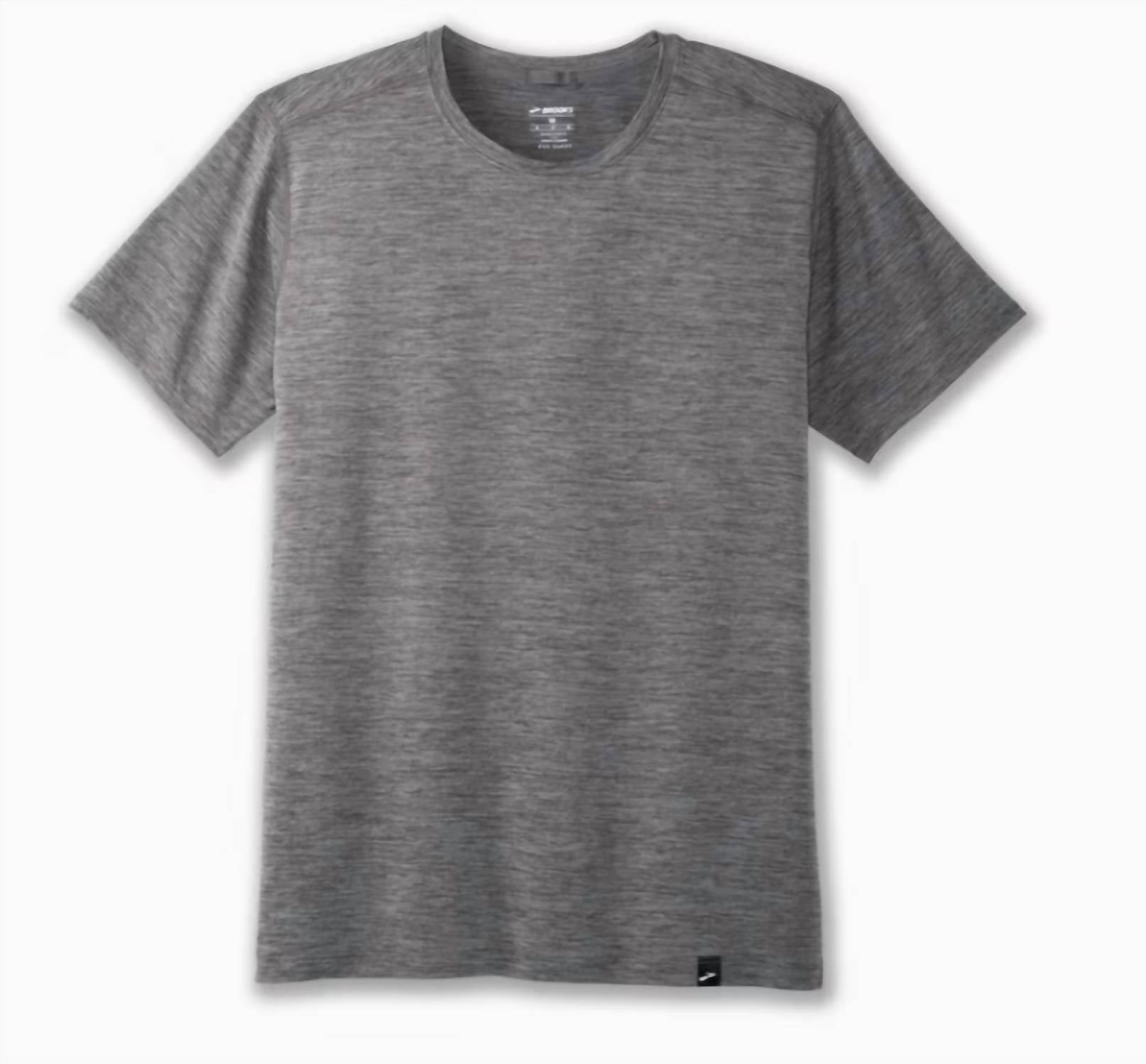 Luxe Short Sleeve Tee In Heather Charcoal