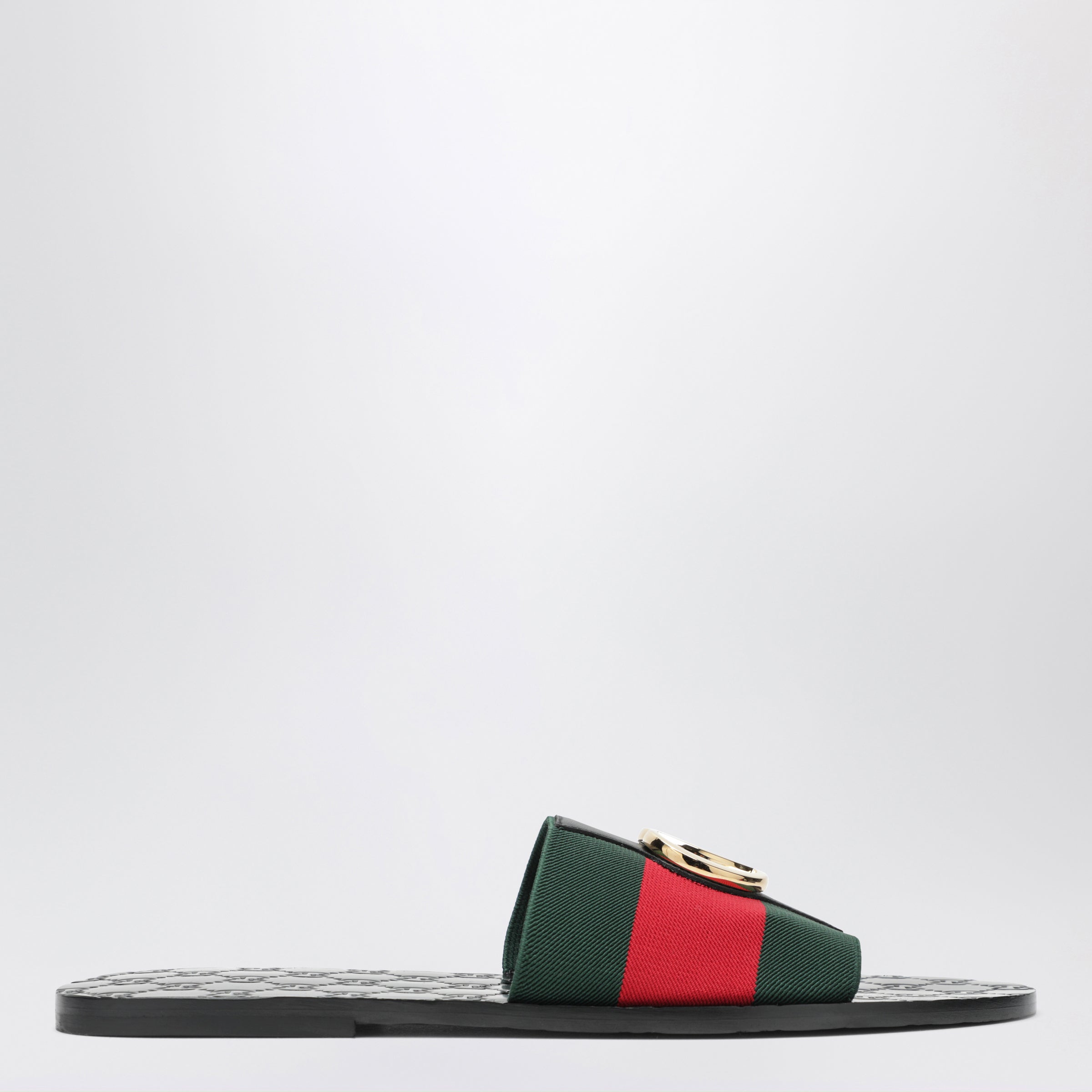 Gucci Black Leather Riviera Slides Men